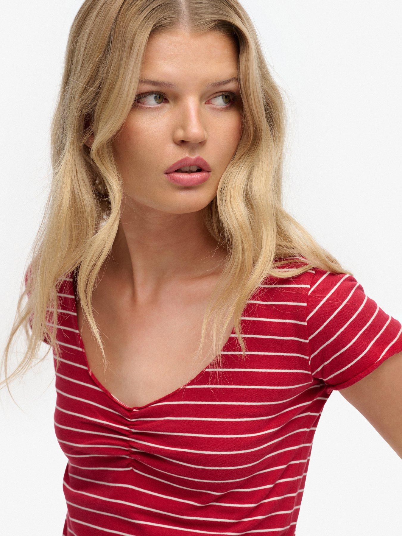 Image 5 of 5 of Superdry Ath Ess Gatherd Pattern Ss Top