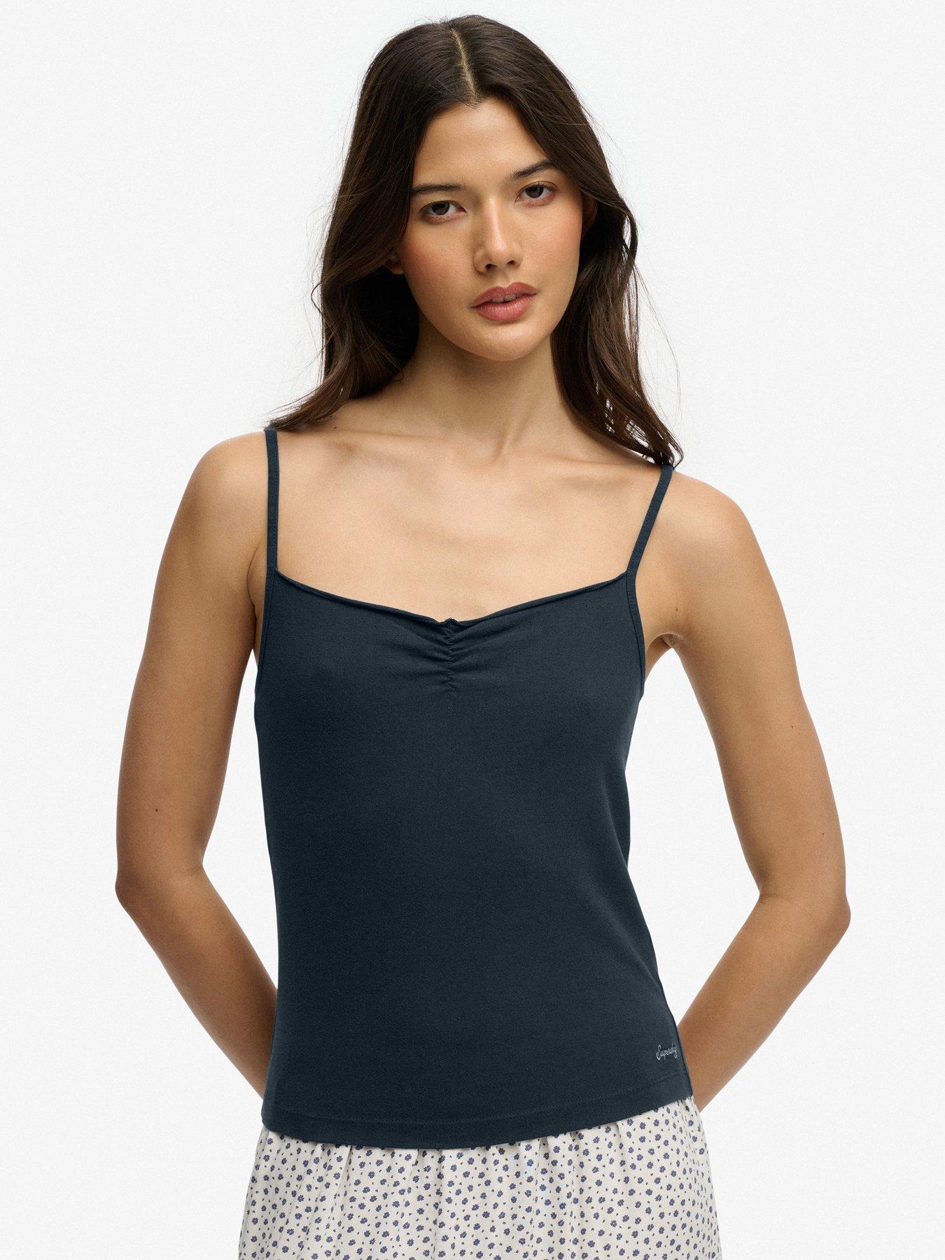 superdry-athletic-essentials-gathered-cami-top-bluefront