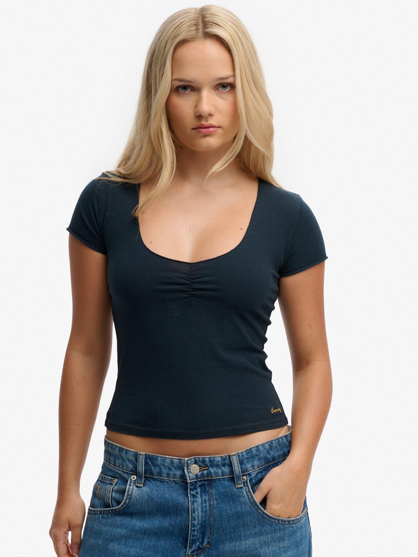 Image 1 of 5 of Superdry Ath Ess Gathered Ss Top