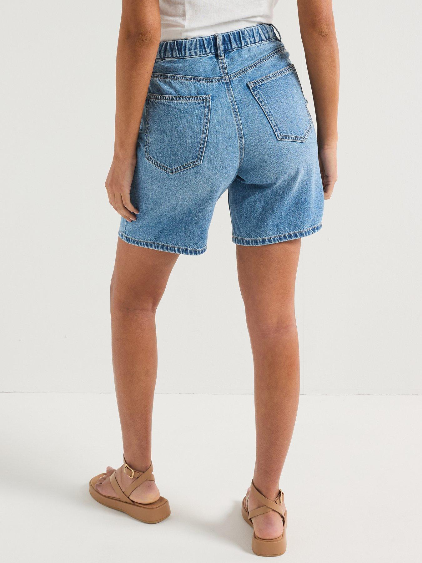 Image 2 of 4 of Vero Moda Vmvilla Bermuda Denim Shorts Mix - Blue