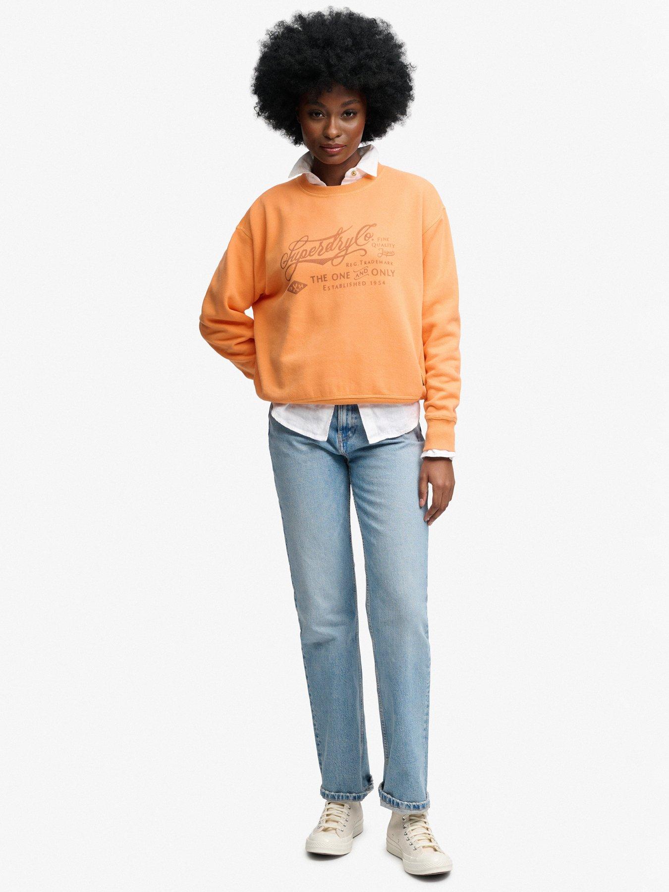 Image 3 of 5 of Superdry Industry Worker Loose Crew Sweatshirt - Orange