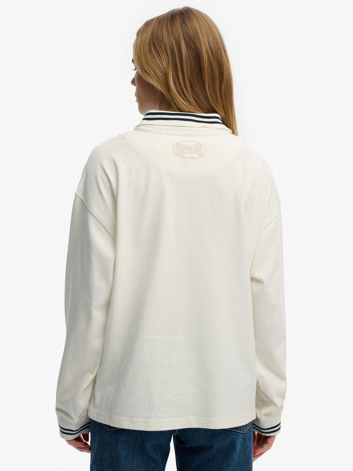 Image 2 of 6 of Superdry Crest Rugby Top - White