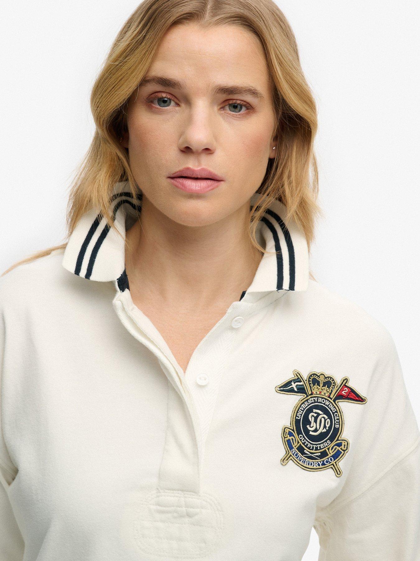 Image 4 of 6 of Superdry Crest Rugby Top - White