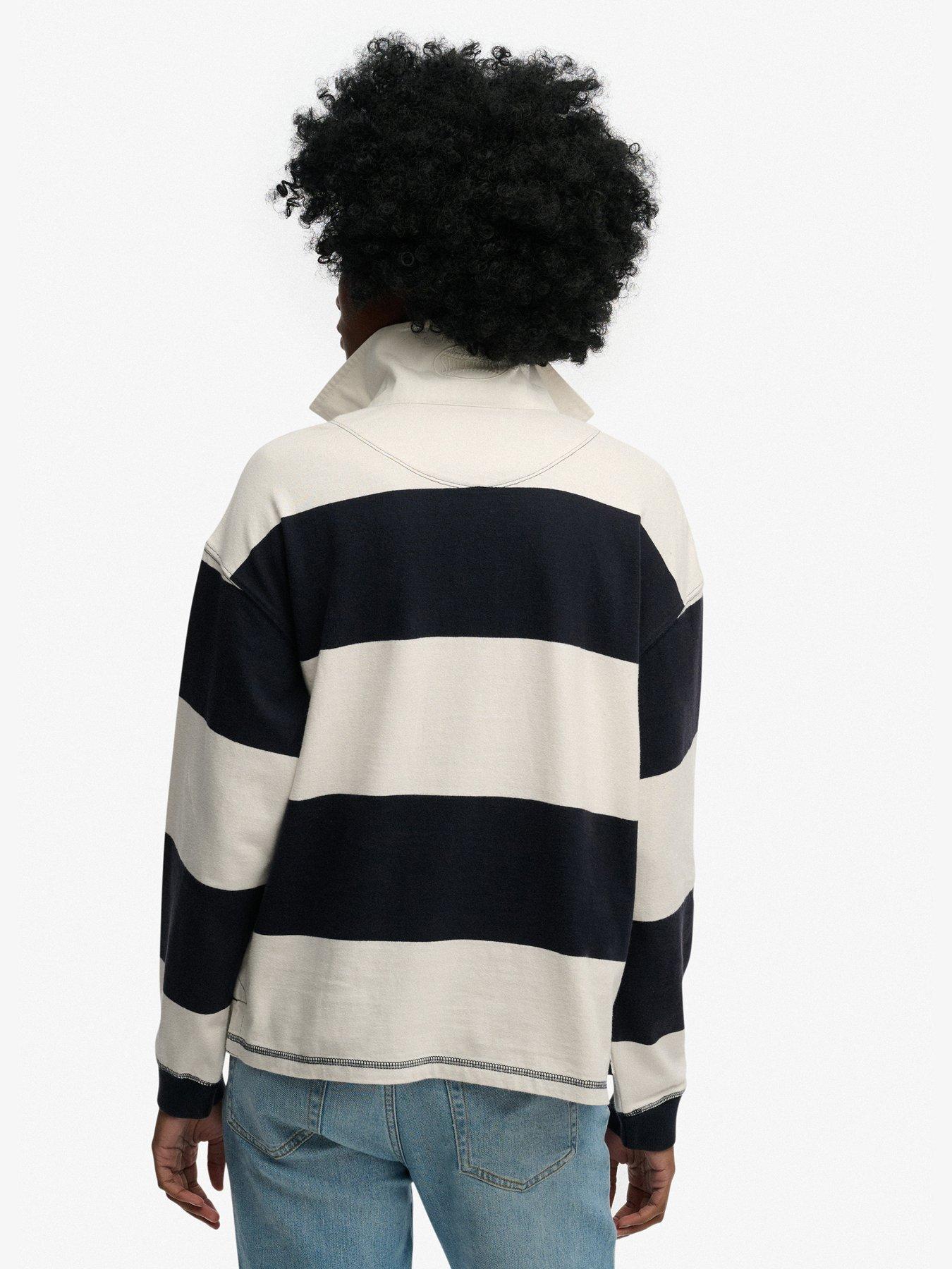 Image 2 of 5 of Superdry Heritage Stripe Rugby Top - Blue