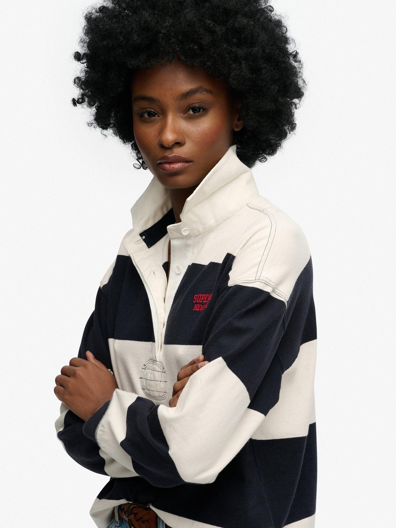 Image 5 of 5 of Superdry Heritage Stripe Rugby Top - Blue