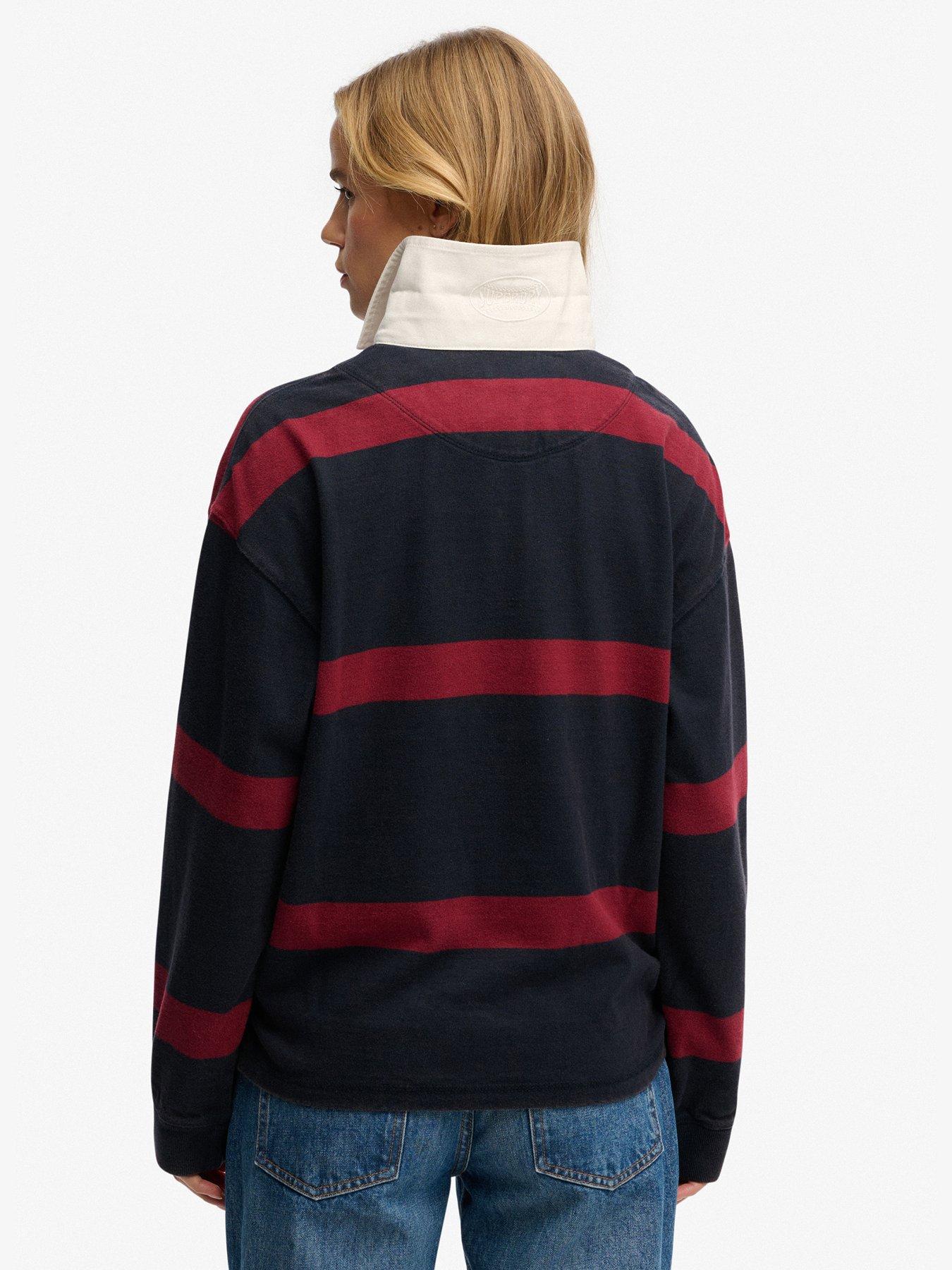 Image 2 of 5 of Superdry Heritage Stripe Rugby Top - Blue