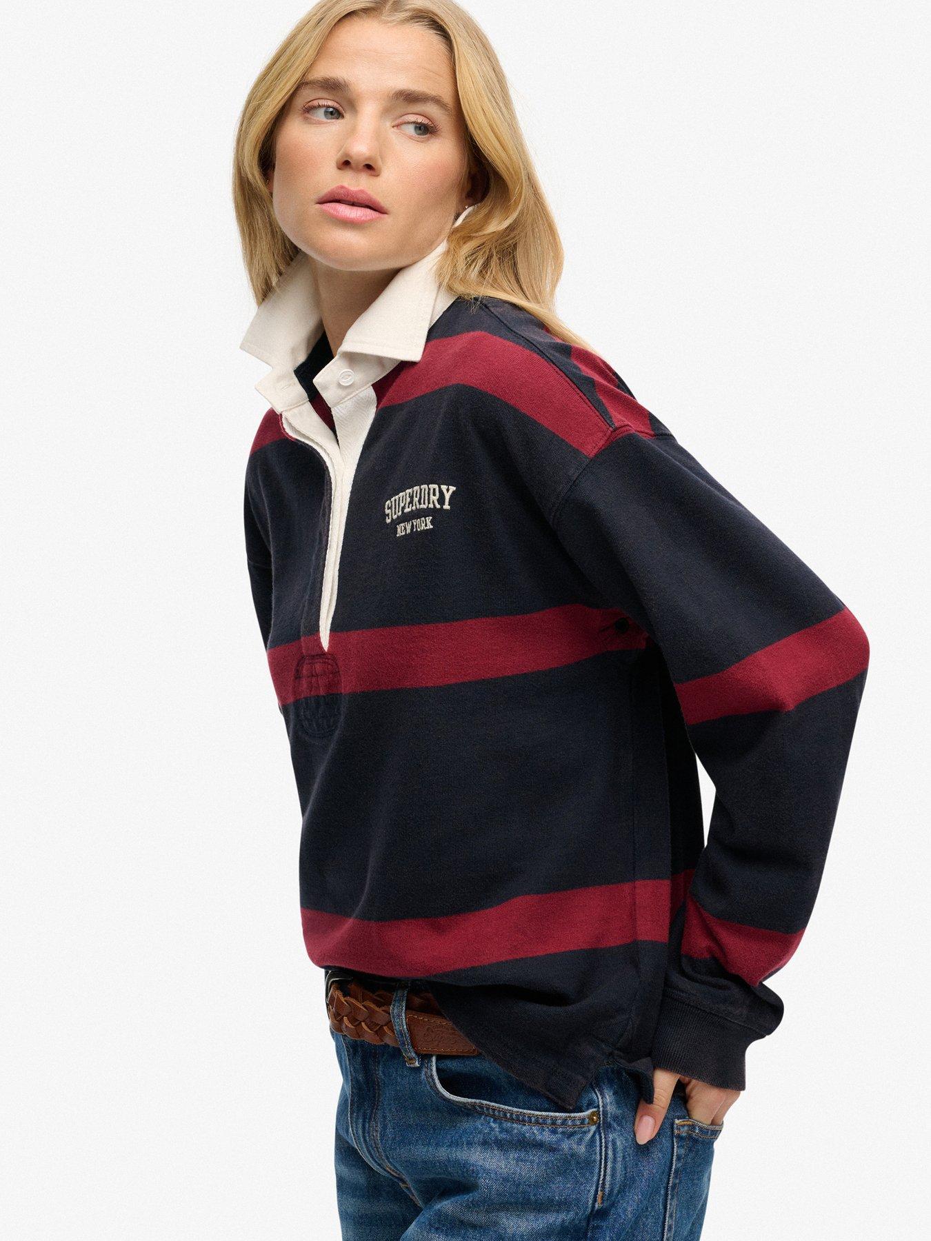Image 5 of 5 of Superdry Heritage Stripe Rugby Top - Blue