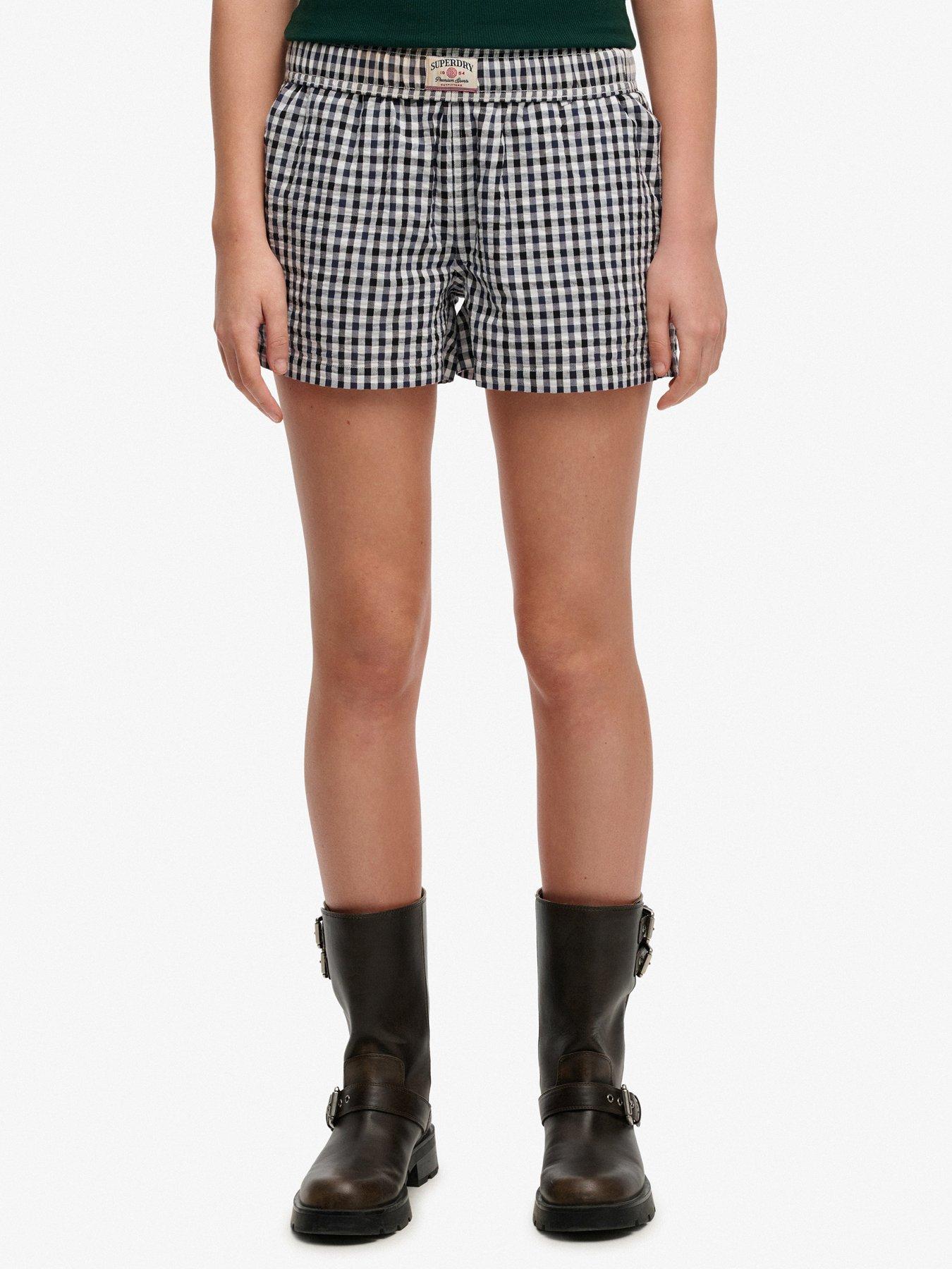 Image 1 of 6 of Superdry Cotton Stripe Elastic Short - Blue