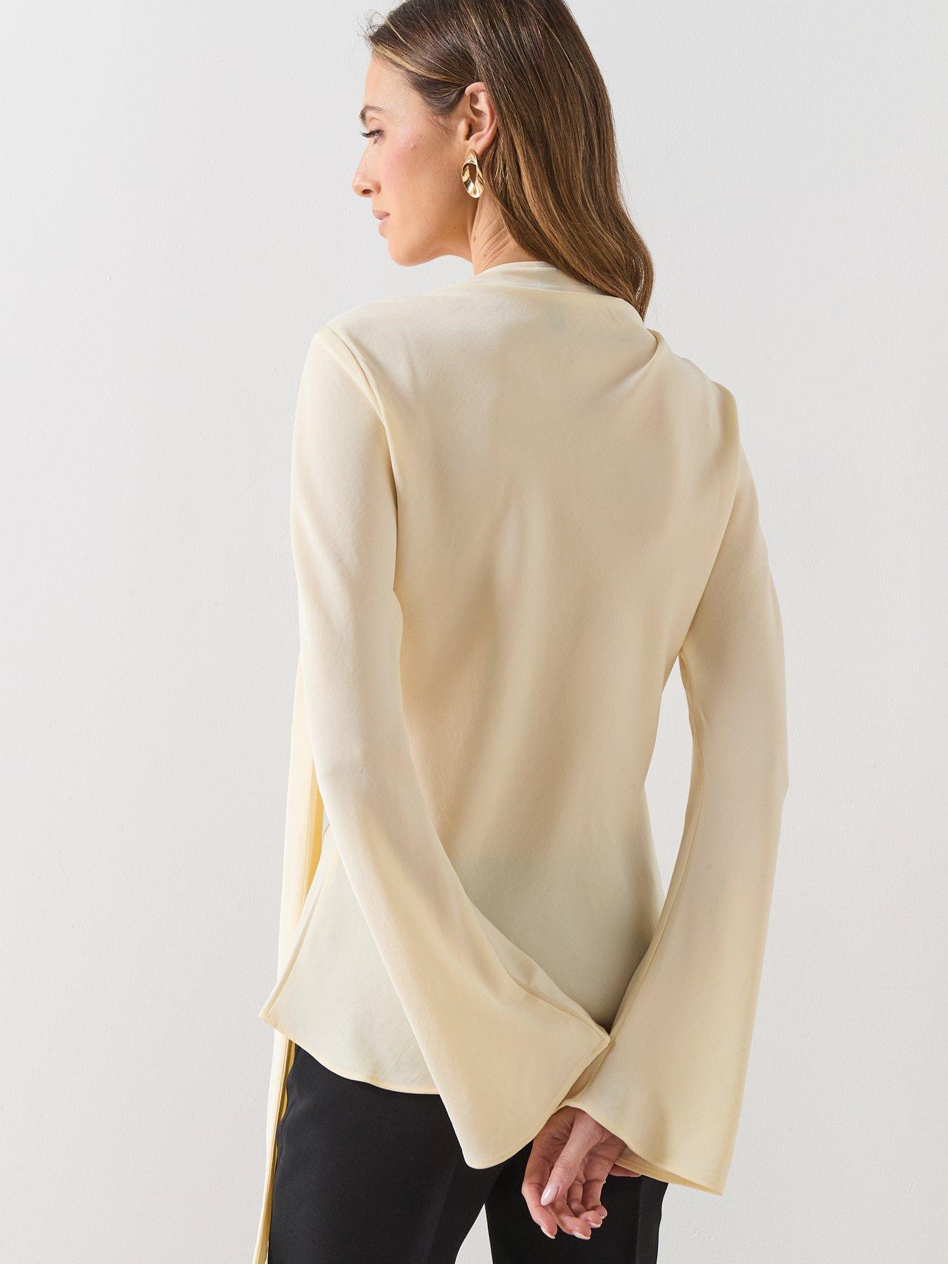 mango-neni-blouse-with-scarf-slits-beigestillFront