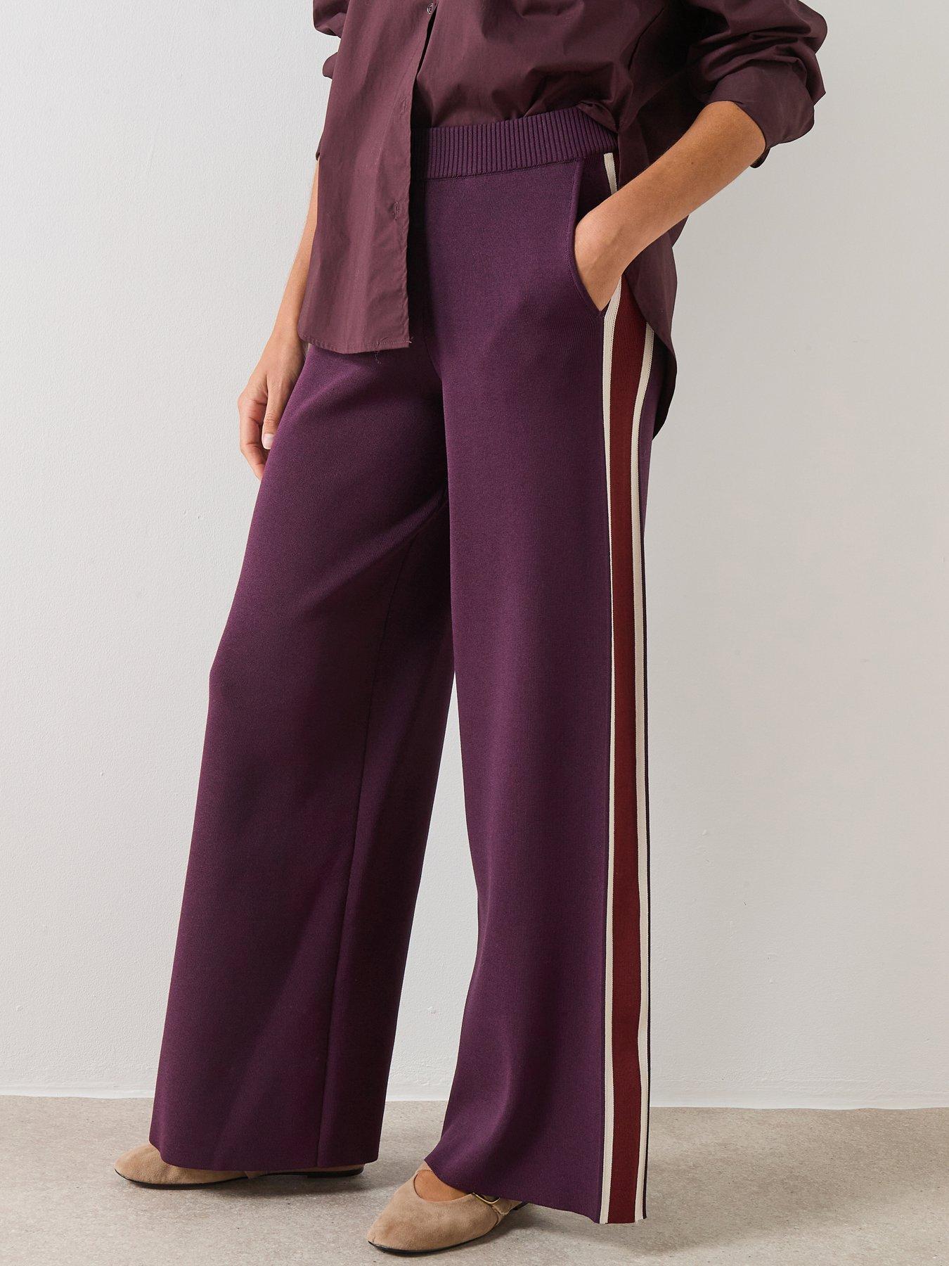 mango-knitted-trousers-with-contrasting-stripe-burgundyfront