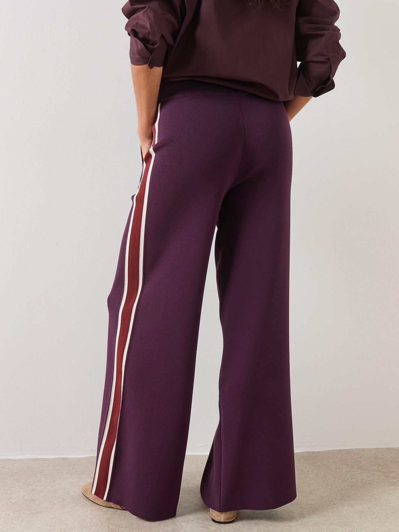 mango-knitted-trousers-with-contrasting-stripe-burgundystillFront