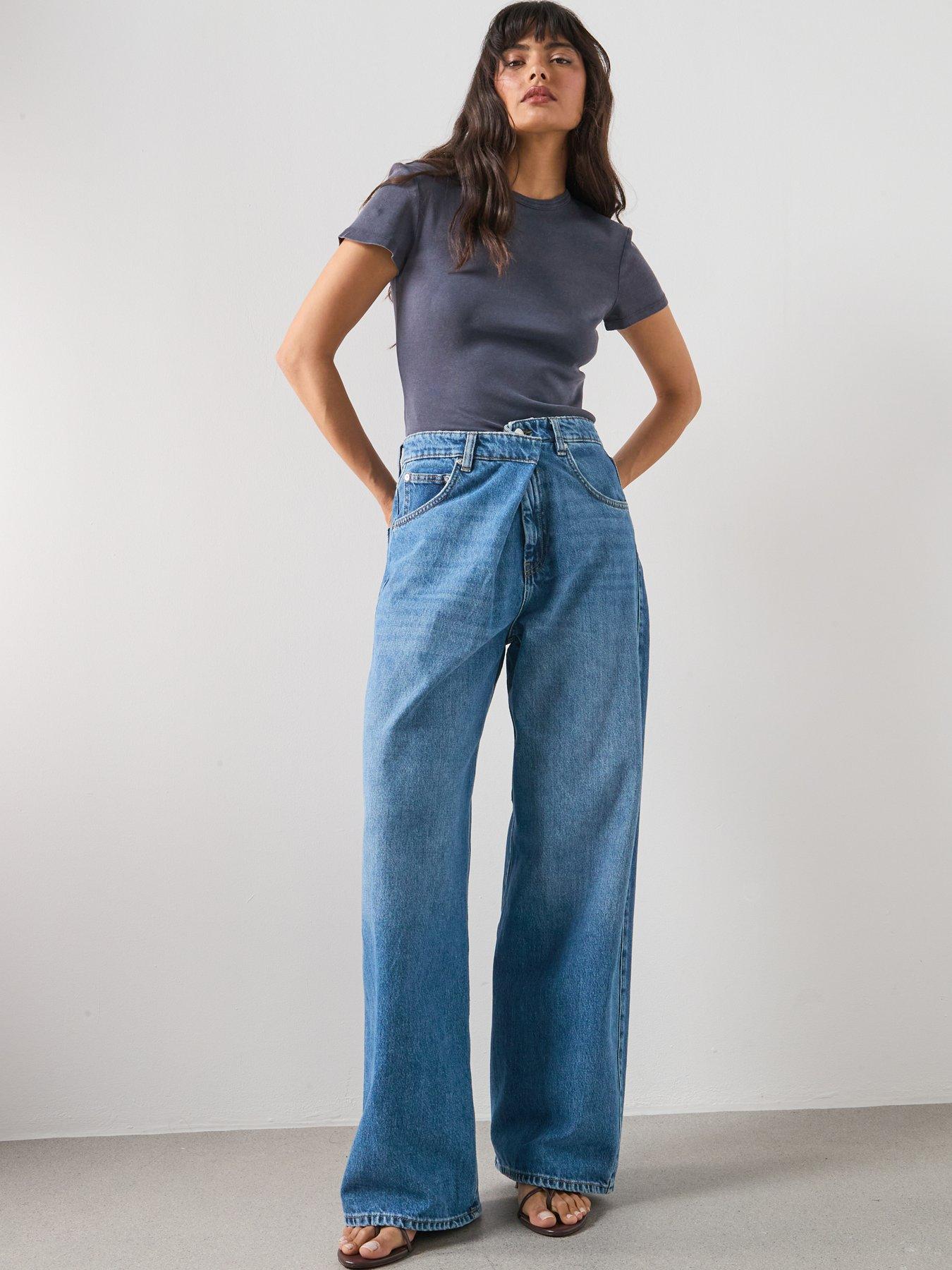Image 1 of 6 of Mango Mid-rise Balloon Jeans - Blue