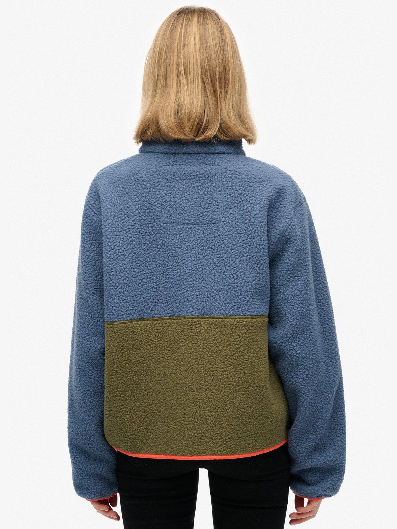 Image 2 of 6 of Superdry Colour Block Fleece Jacket - Blue