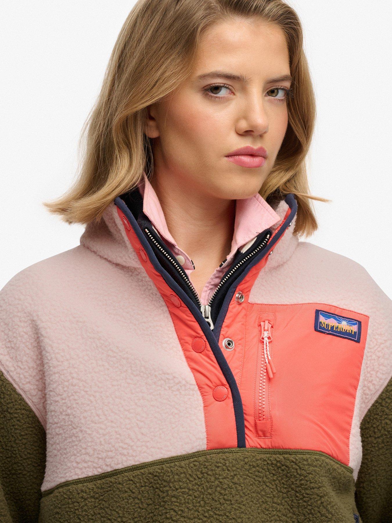 Image 4 of 5 of Superdry Colour Block Fleece Pull Over - Green