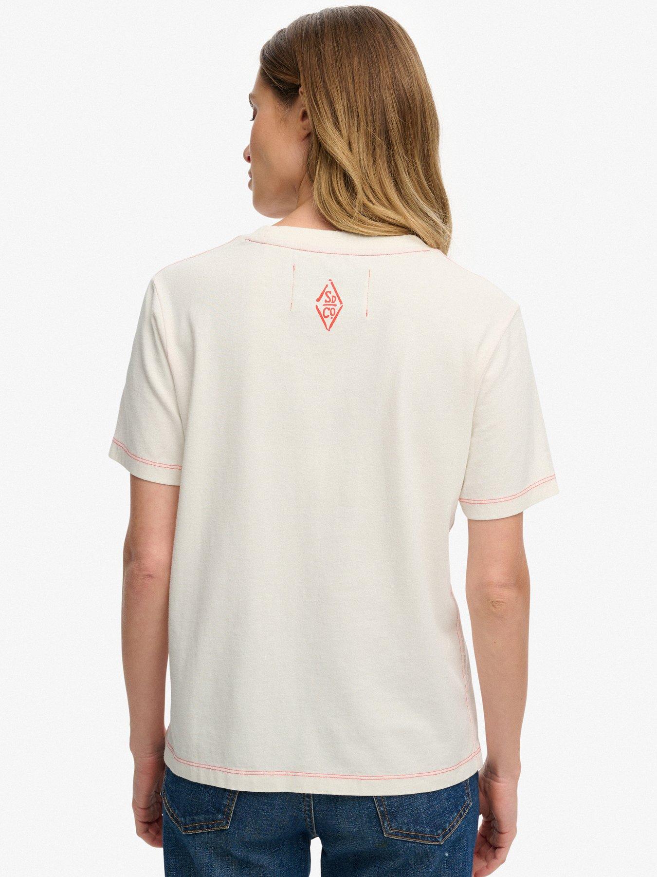 Image 2 of 5 of Superdry Heritage Hamptons T-Shirt - Cream