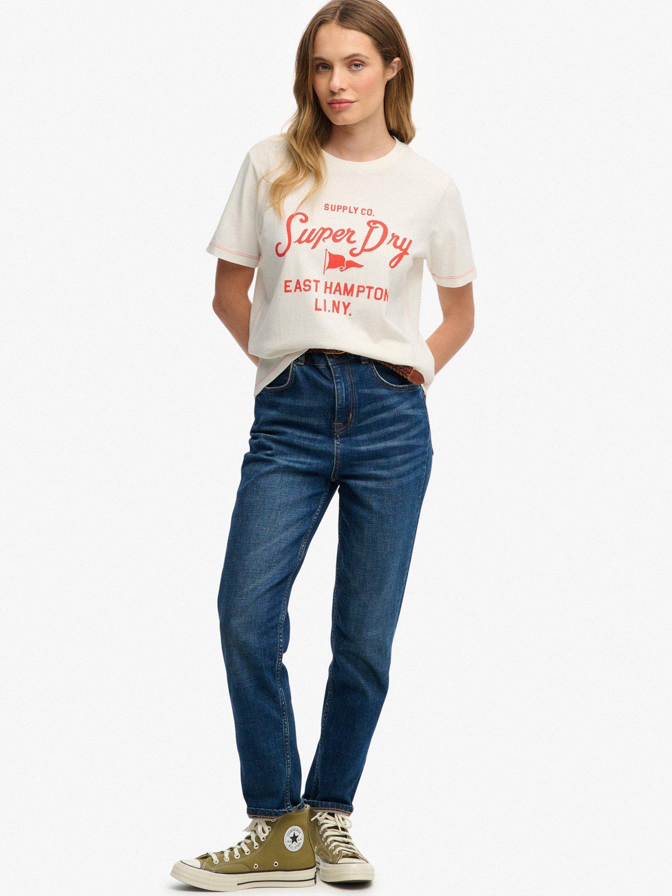 Image 4 of 5 of Superdry Heritage Hamptons T-Shirt - Cream