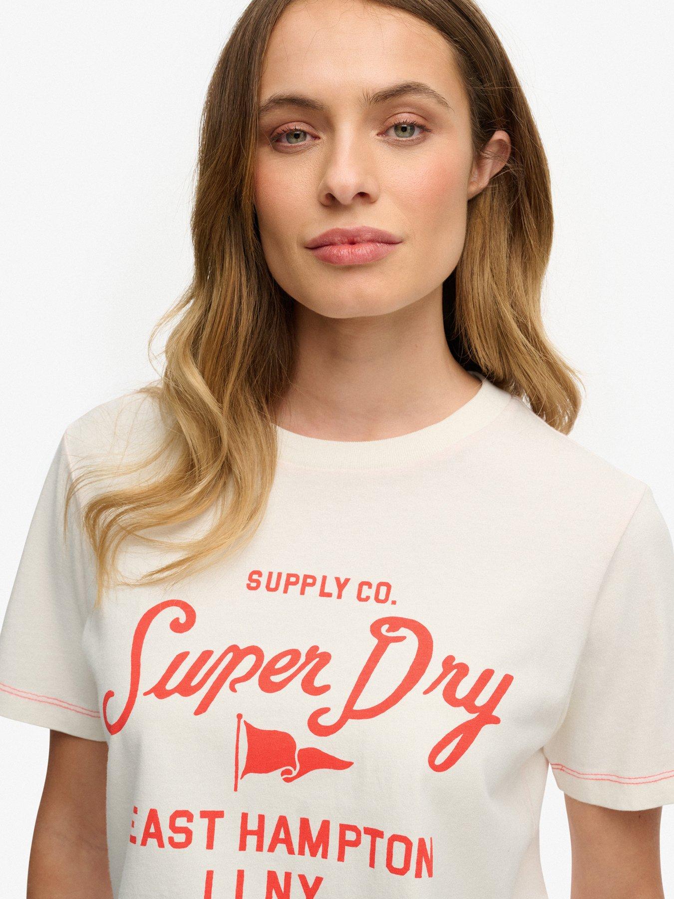 Image 5 of 5 of Superdry Heritage Hamptons T-Shirt - Cream