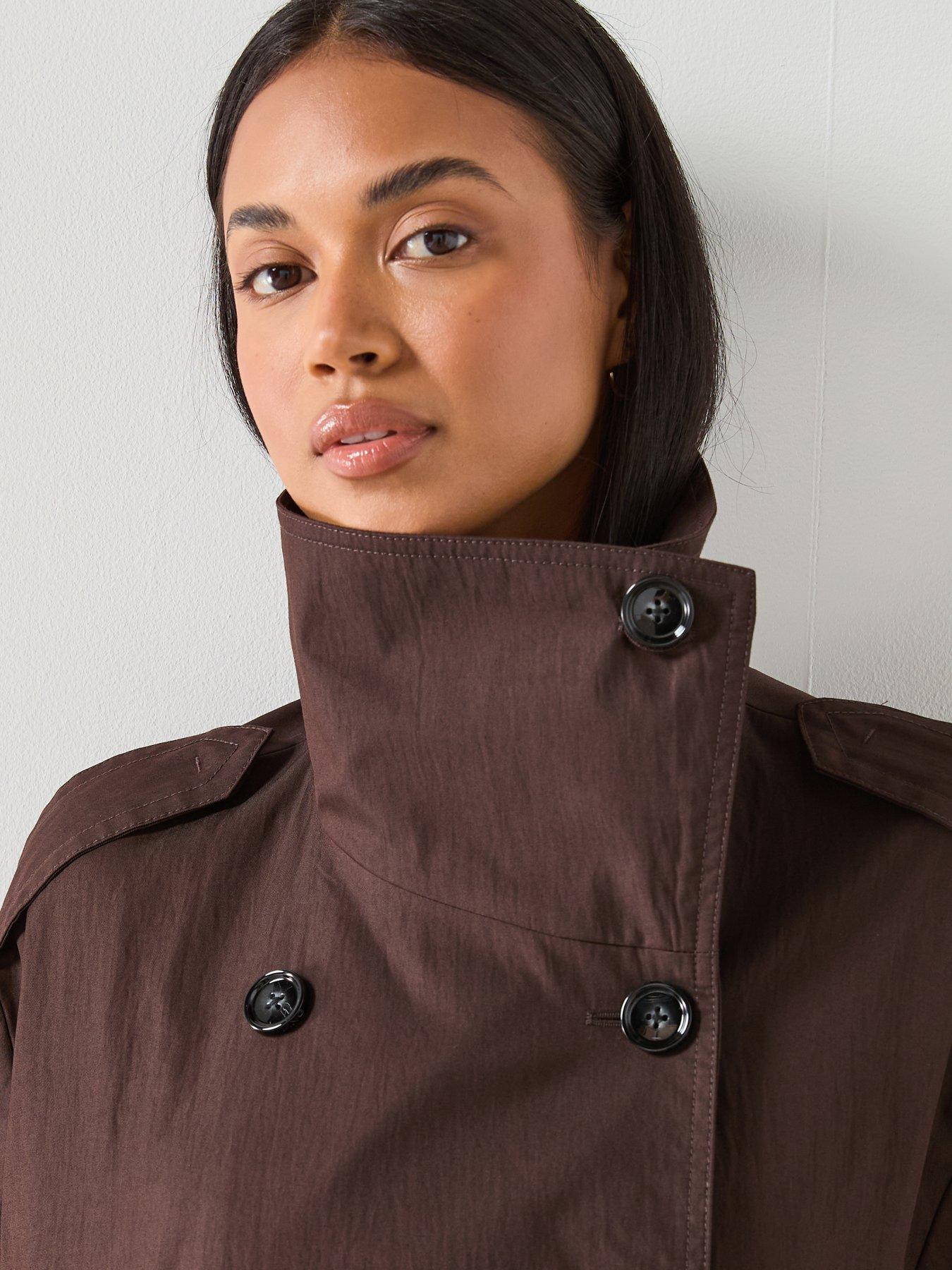 mango-double-breasted-cropped-trench-coat-browndetail