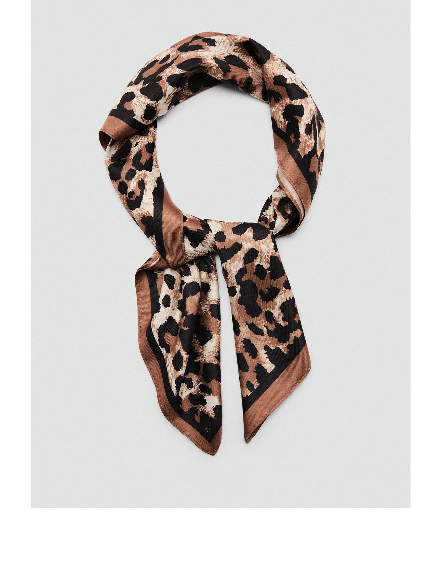Mango Animal Print Scarf - Brown