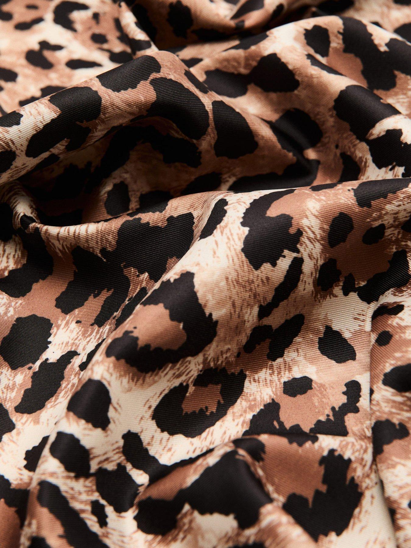 Image 2 of 3 of Mango Animal Print Scarf - Brown