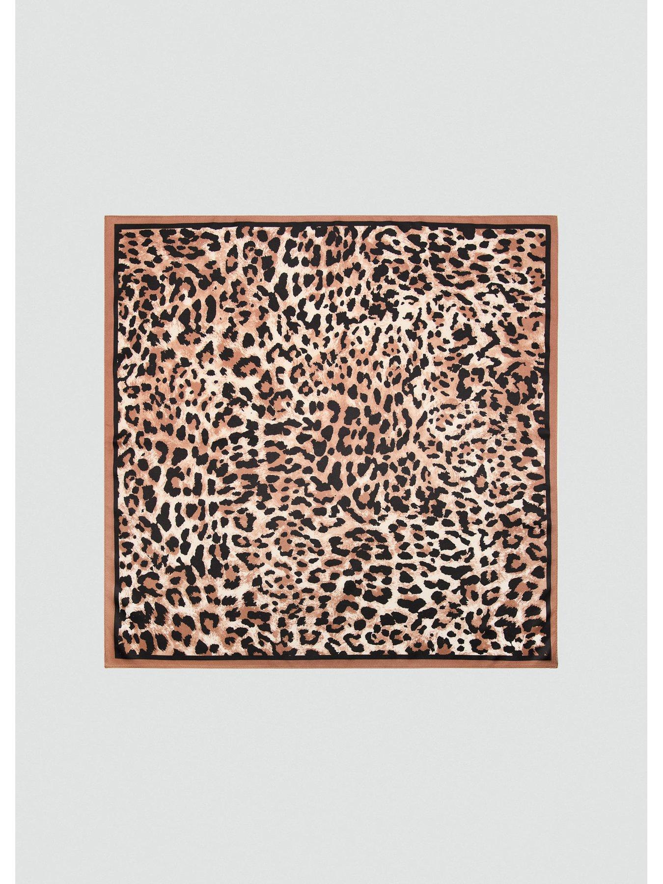 Image 3 of 3 of Mango Animal Print Scarf - Brown