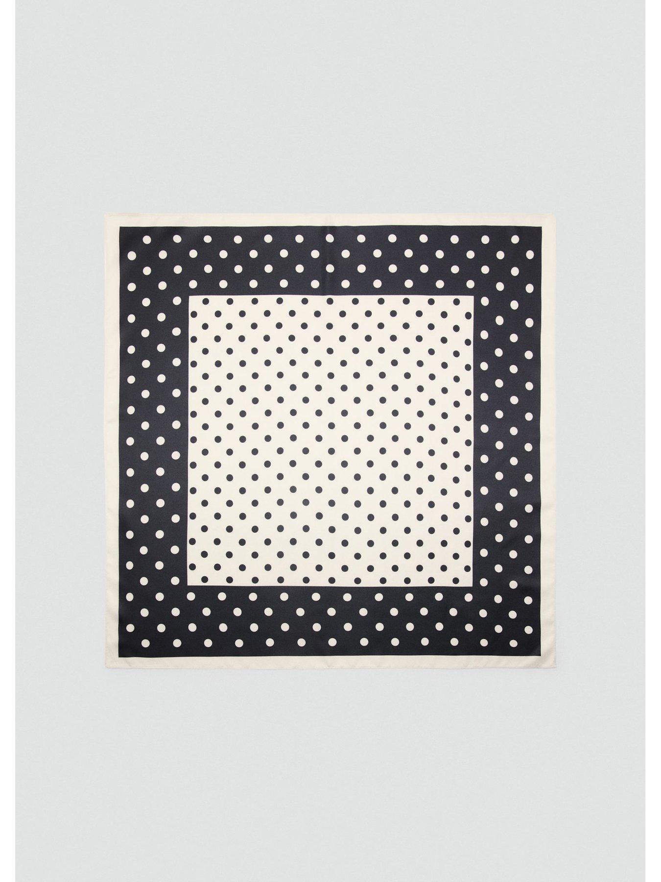 Image 3 of 3 of Mango Satin Spot Print Scarf - Ecru