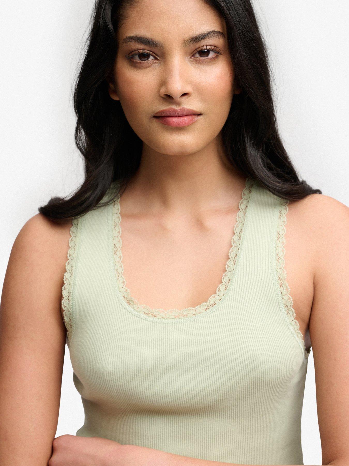 Image 4 of 6 of Superdry Vintage Lace Trim Vest