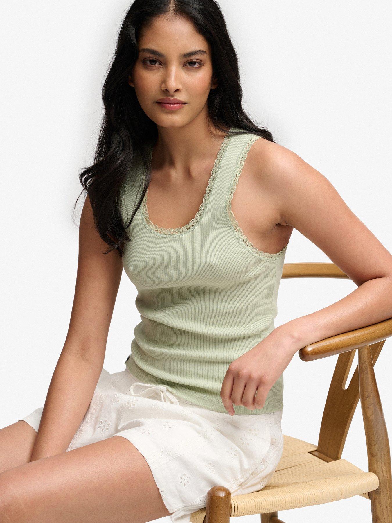 Image 5 of 6 of Superdry Vintage Lace Trim Vest