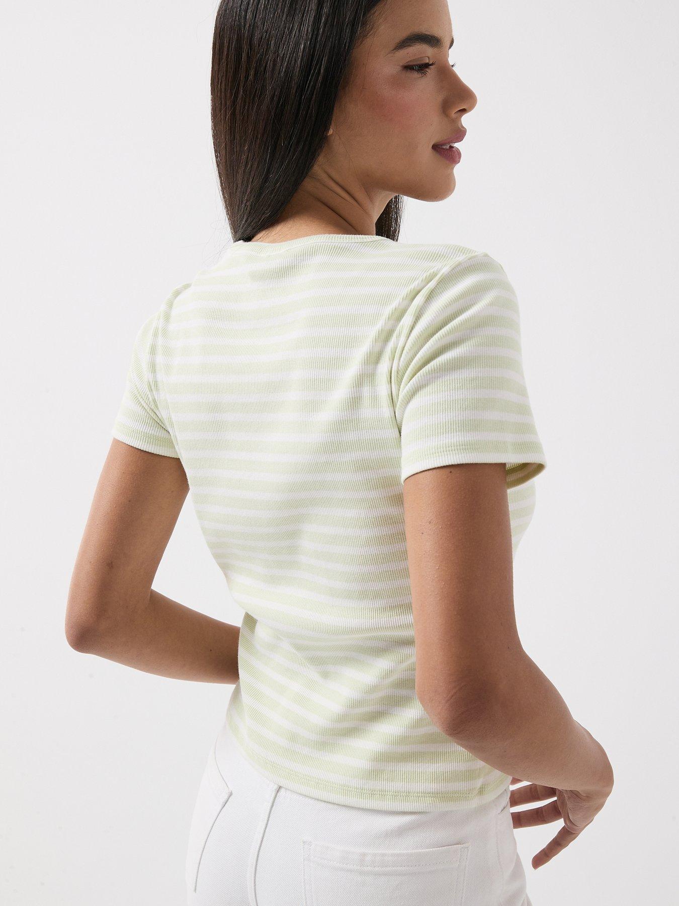 jdy-jdy-solar-short-sleeve-striped-top-greenstillFront