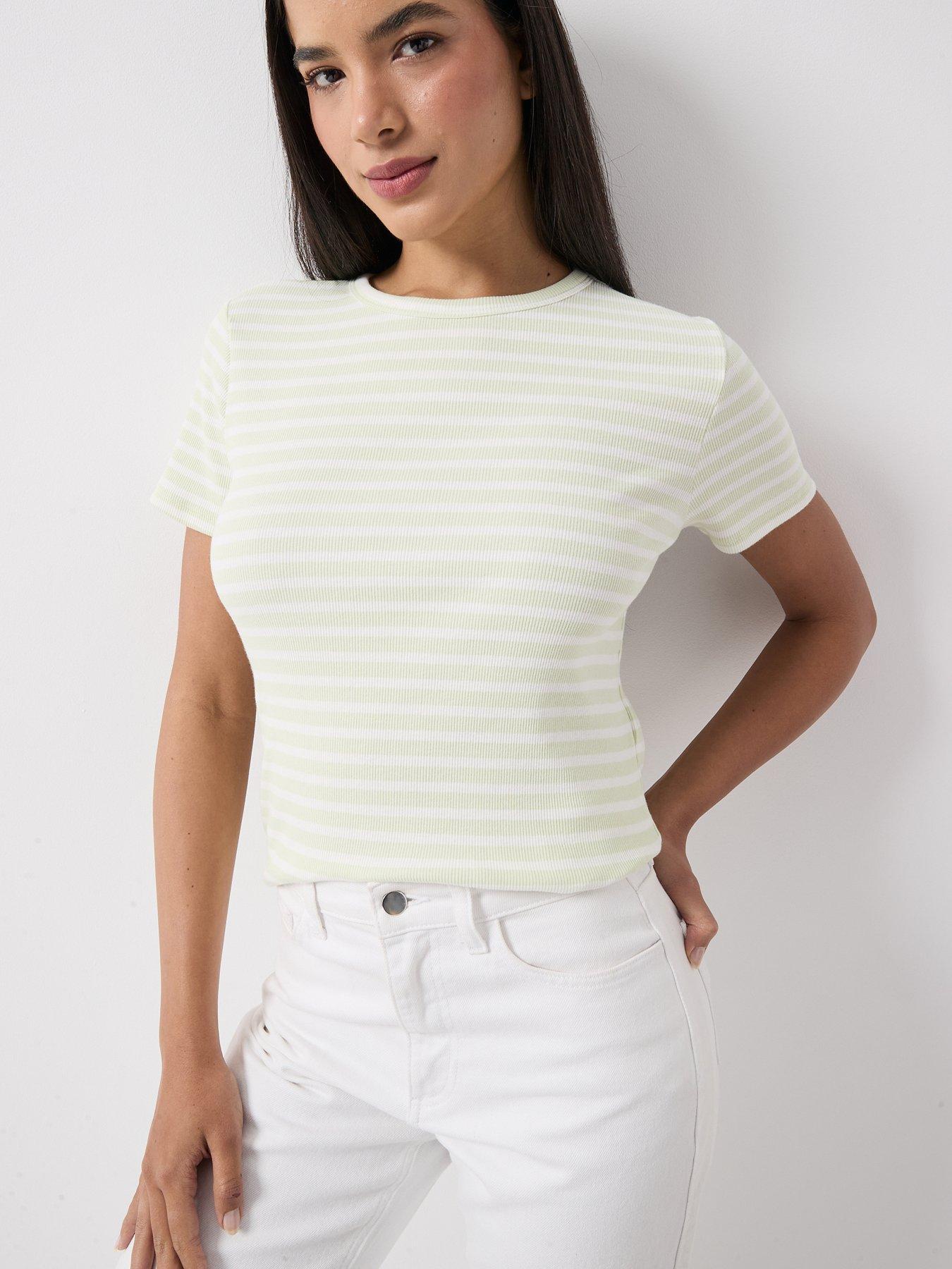 jdy-jdy-solar-short-sleeve-striped-top-greendetail