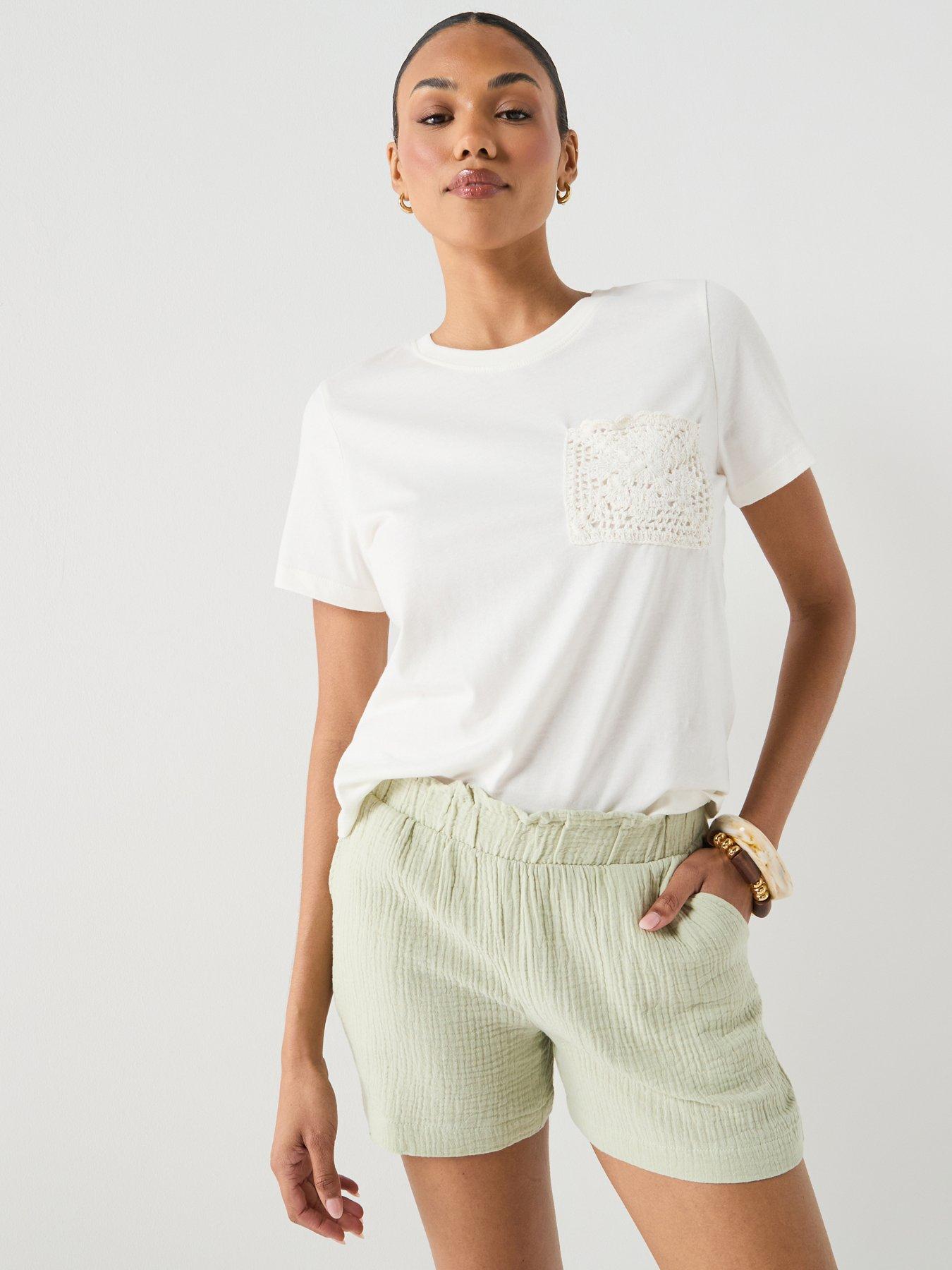 Image 1 of 5 of JDY Jdyselma Crochet Pocket Top - White