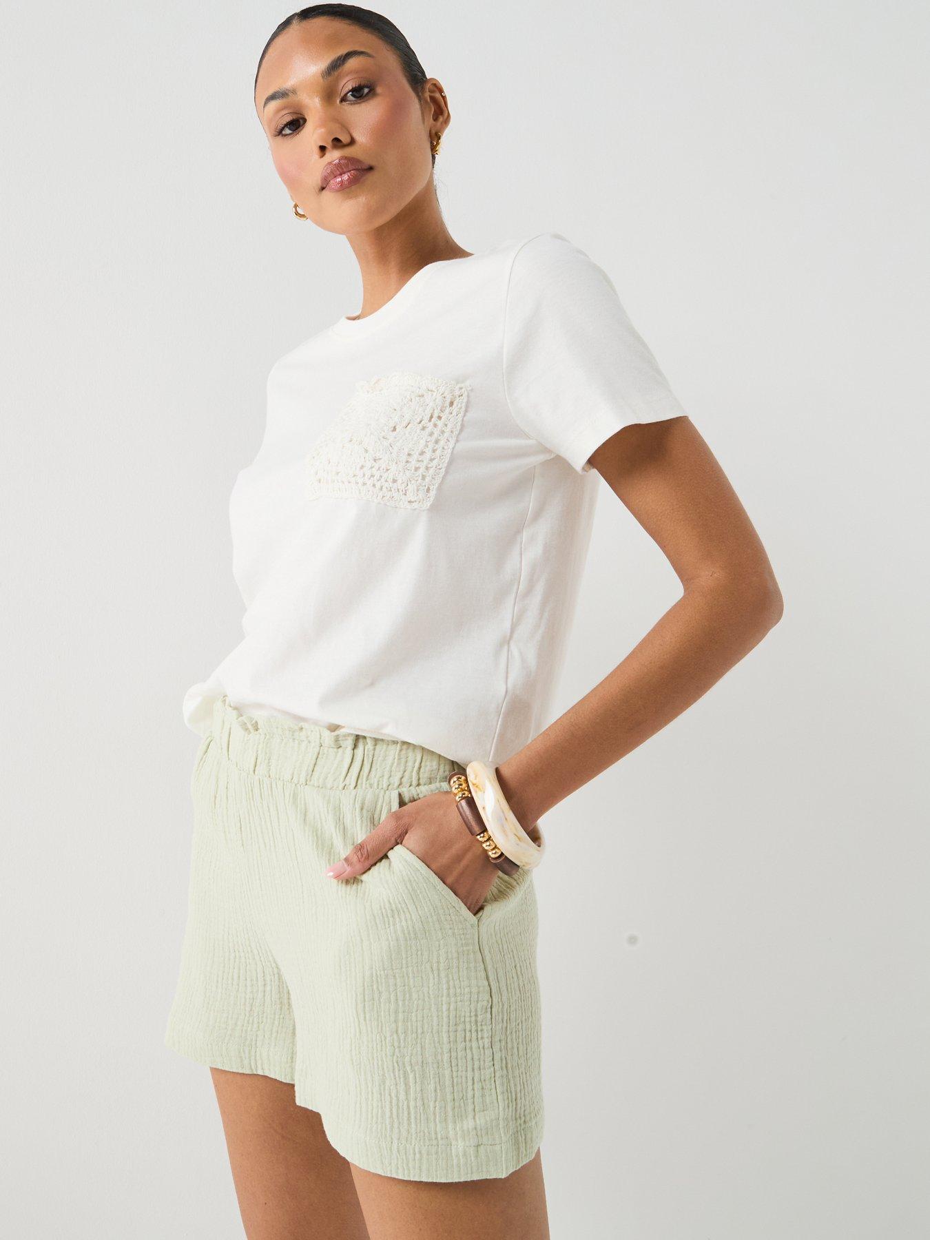 Image 5 of 5 of JDY Jdyselma Crochet Pocket Top - White
