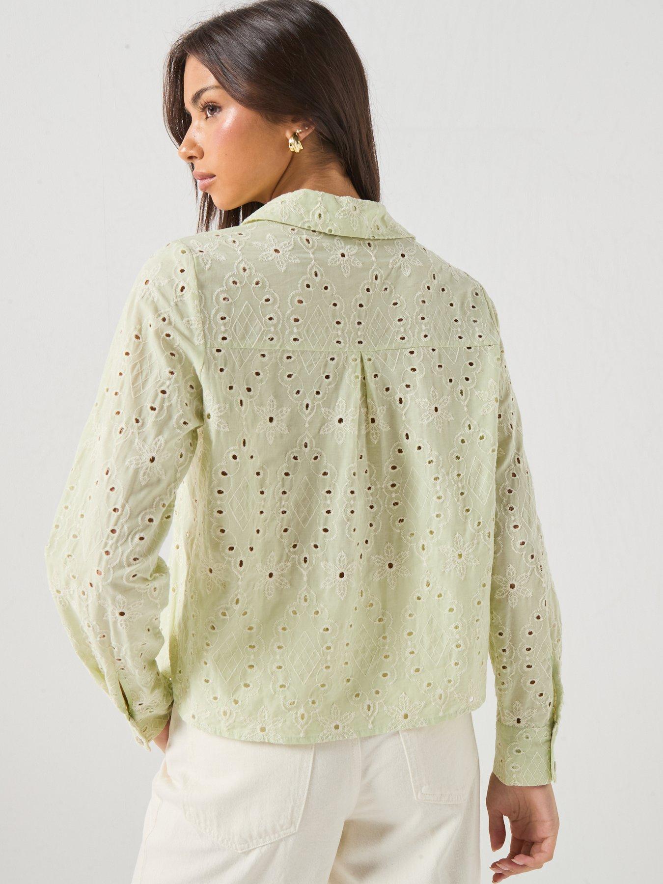 Image 2 of 6 of Vero Moda Vmhay Long Sleeve Shirt Wvn - Green