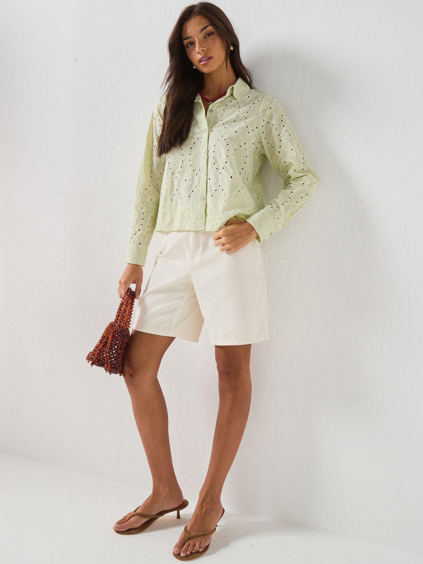 Image 3 of 6 of Vero Moda Vmhay Long Sleeve Shirt Wvn - Green
