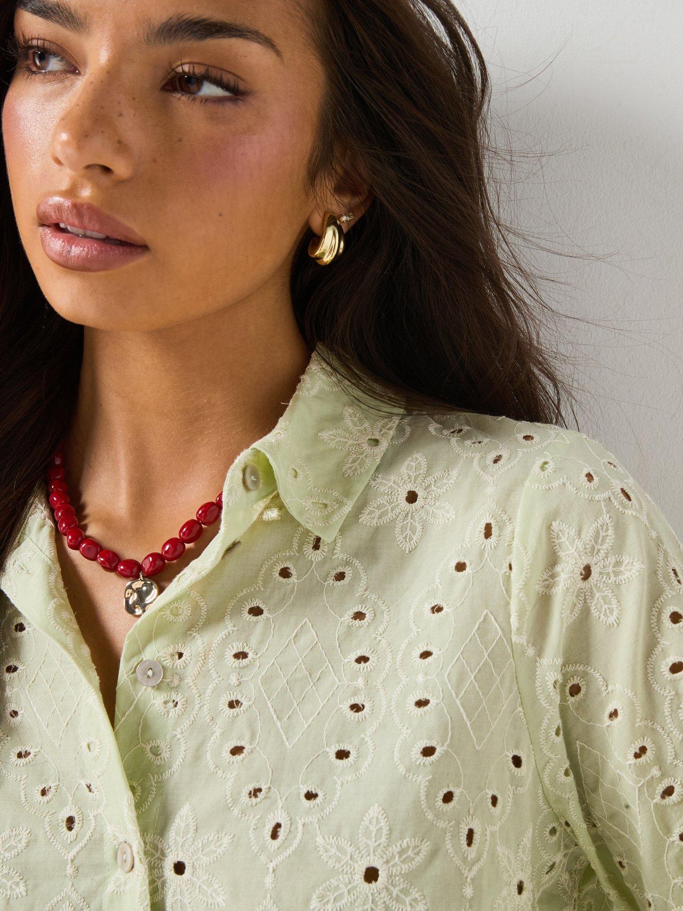 Image 4 of 6 of Vero Moda Vmhay Long Sleeve Shirt Wvn - Green