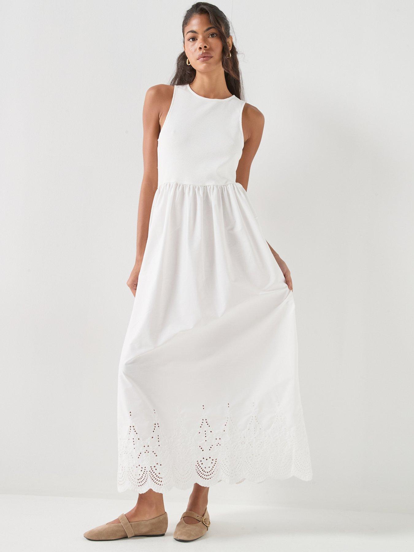 Vero Moda Vmcady Sl Ankle Dress Wvn - White