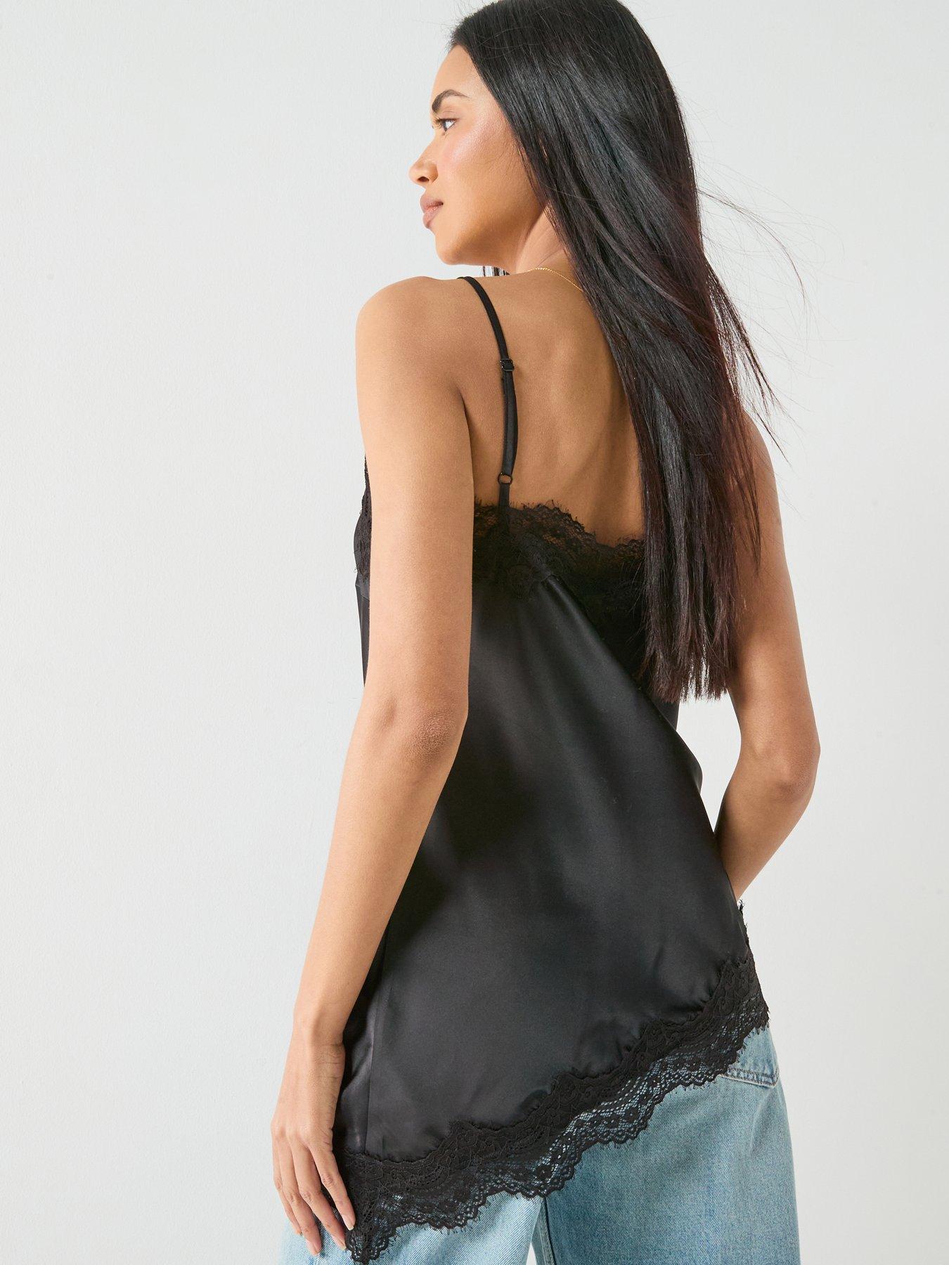 Image 2 of 6 of PIECES Pcjessa Singlet W/lace Wvn Bc