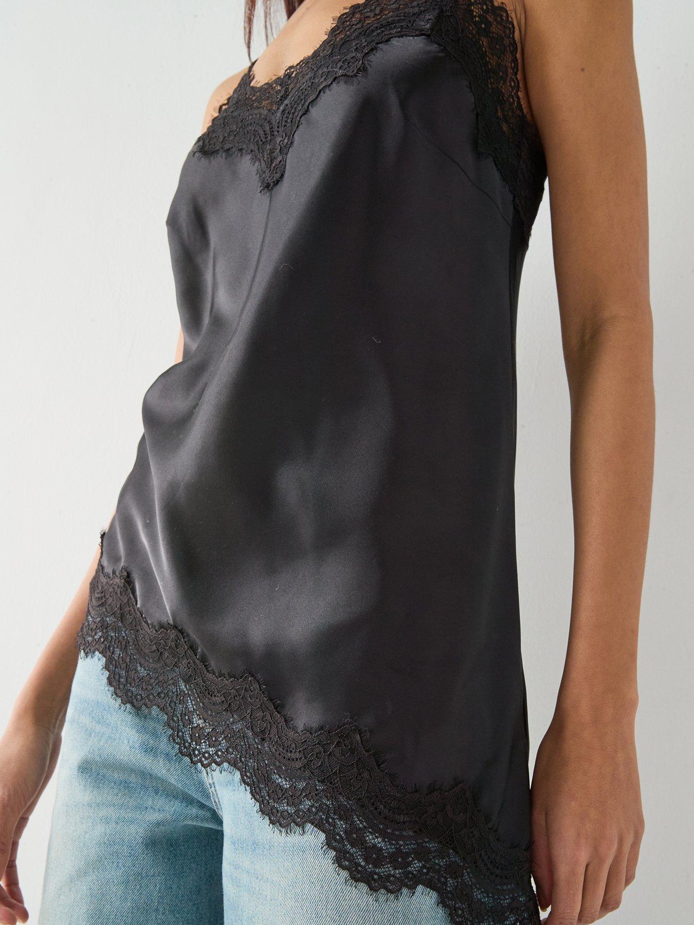 Image 5 of 6 of PIECES Pcjessa Singlet W/lace Wvn Bc