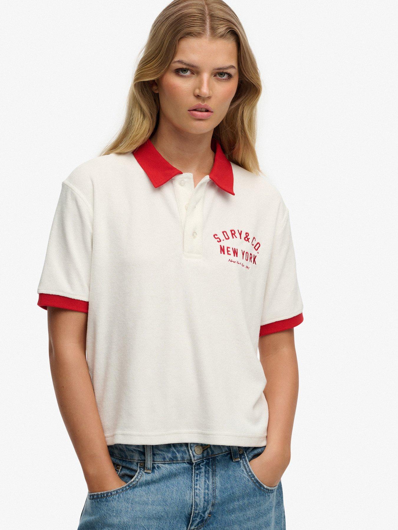 superdry-heritage-terry-polo-top-creamfront