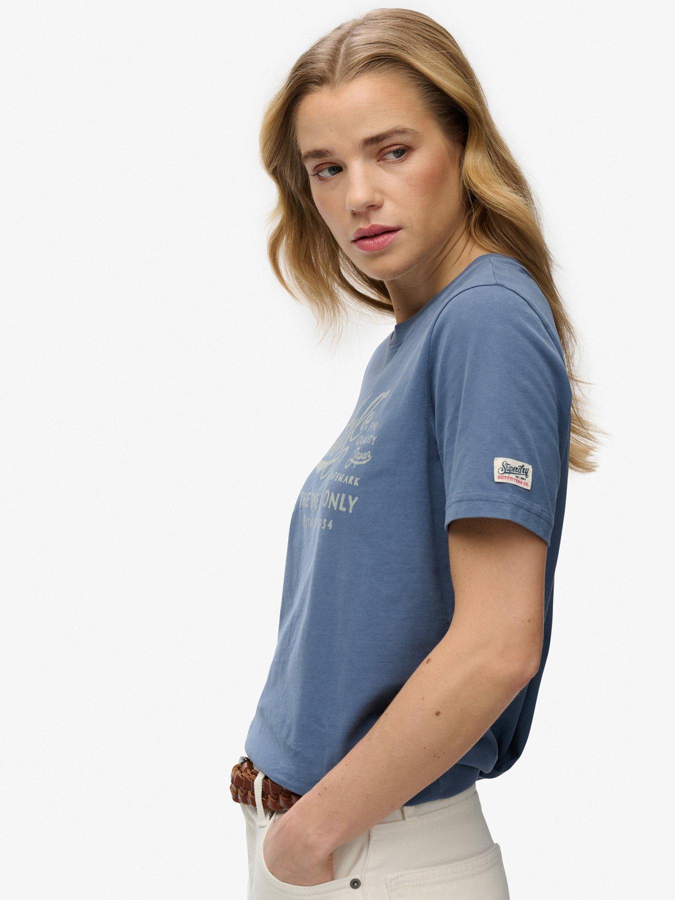 Image 5 of 5 of Superdry Industry Worker Relaxed T-Shirt - Blue