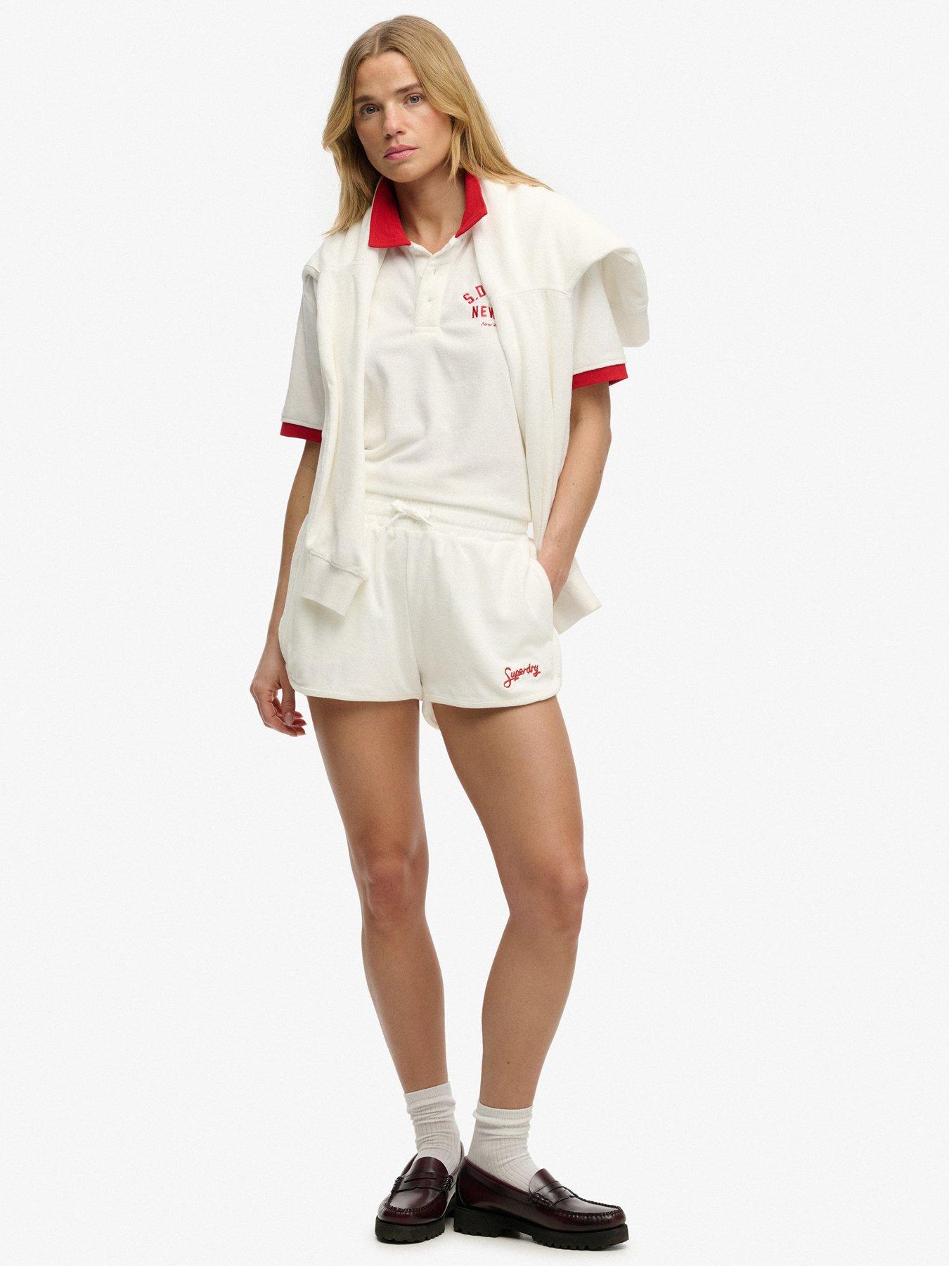 Image 3 of 7 of Superdry Heritage Terry Shorts - Cream