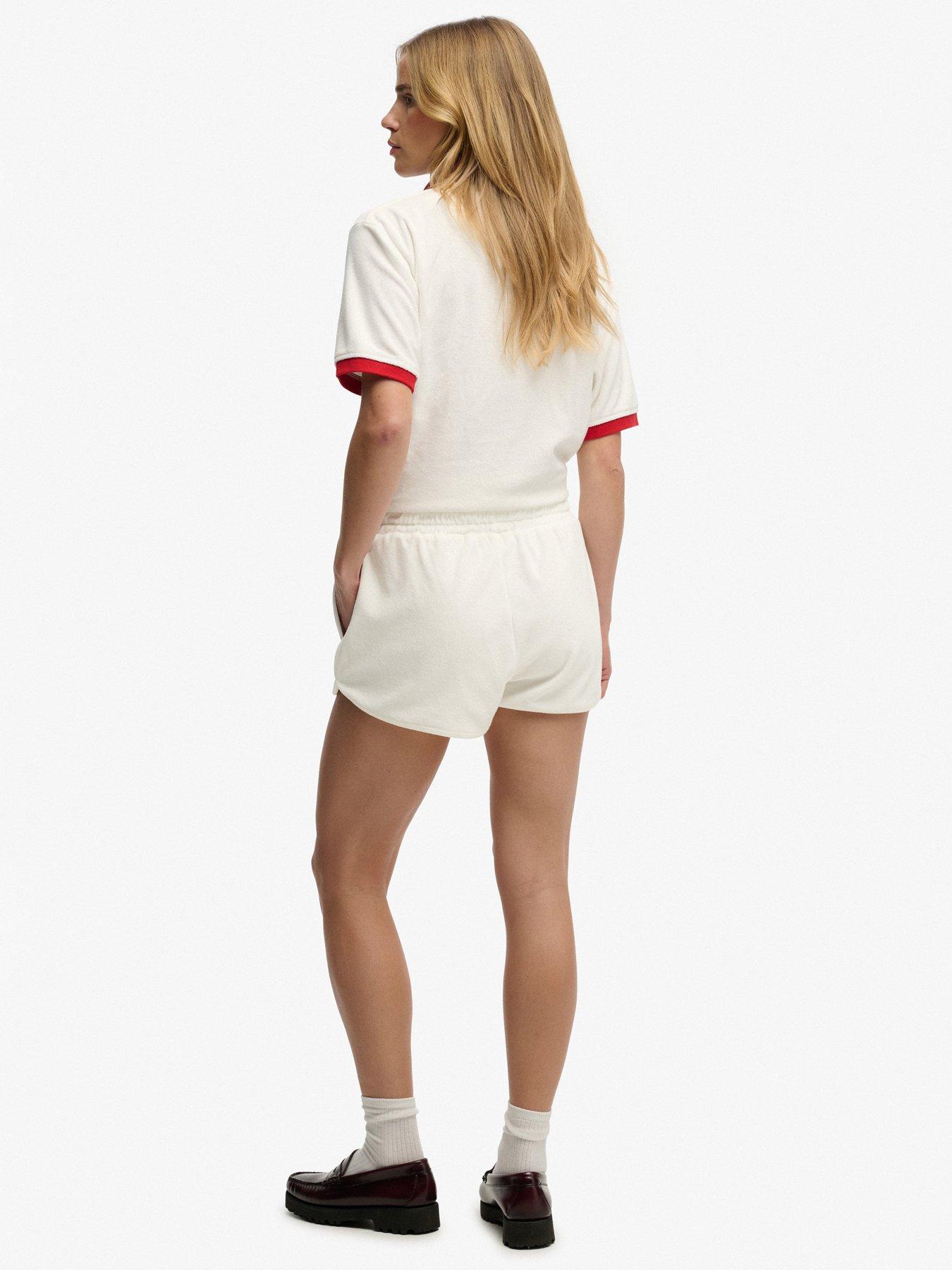 Image 4 of 7 of Superdry Heritage Terry Shorts - Cream