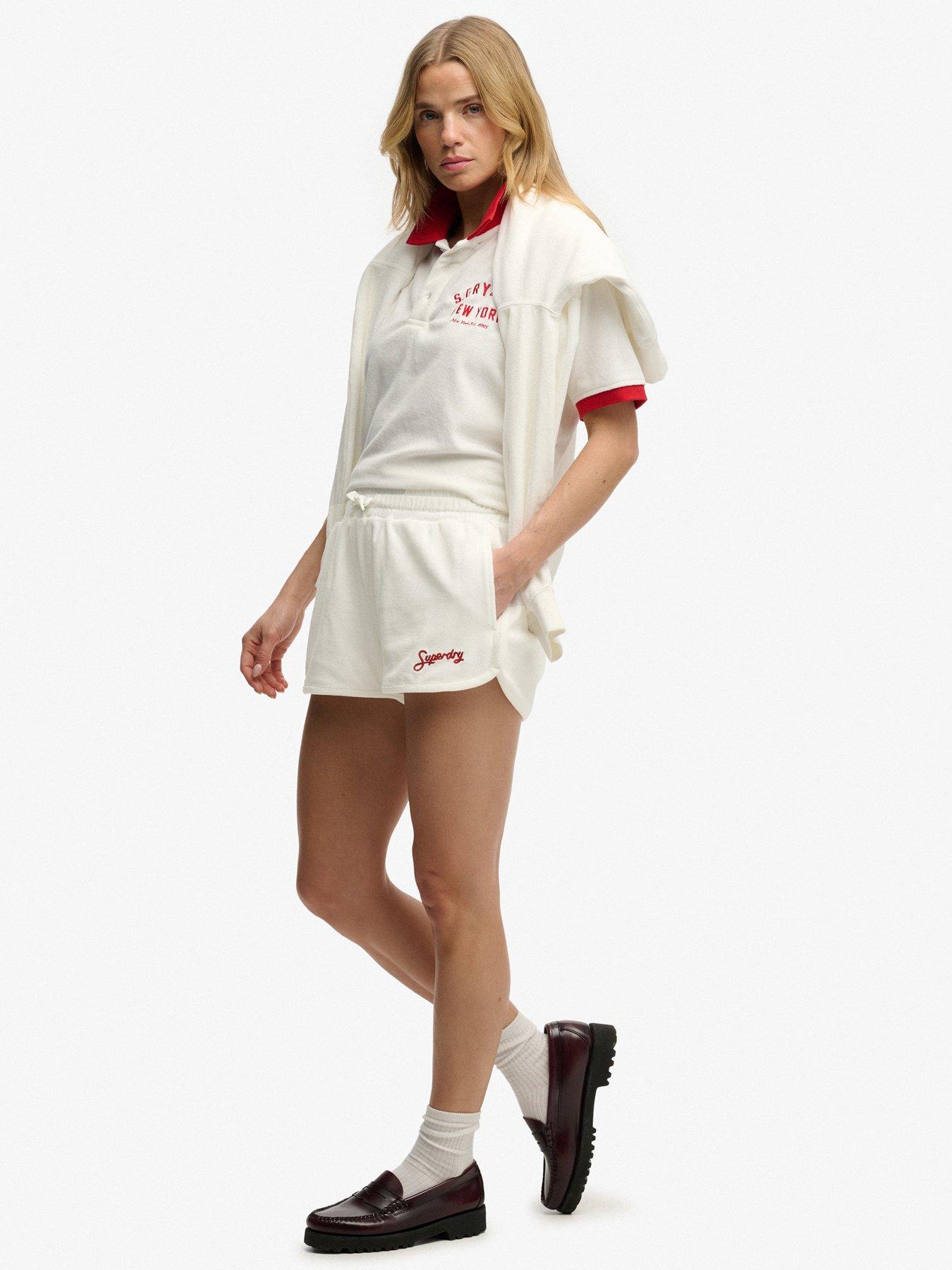 Image 5 of 7 of Superdry Heritage Terry Shorts - Cream