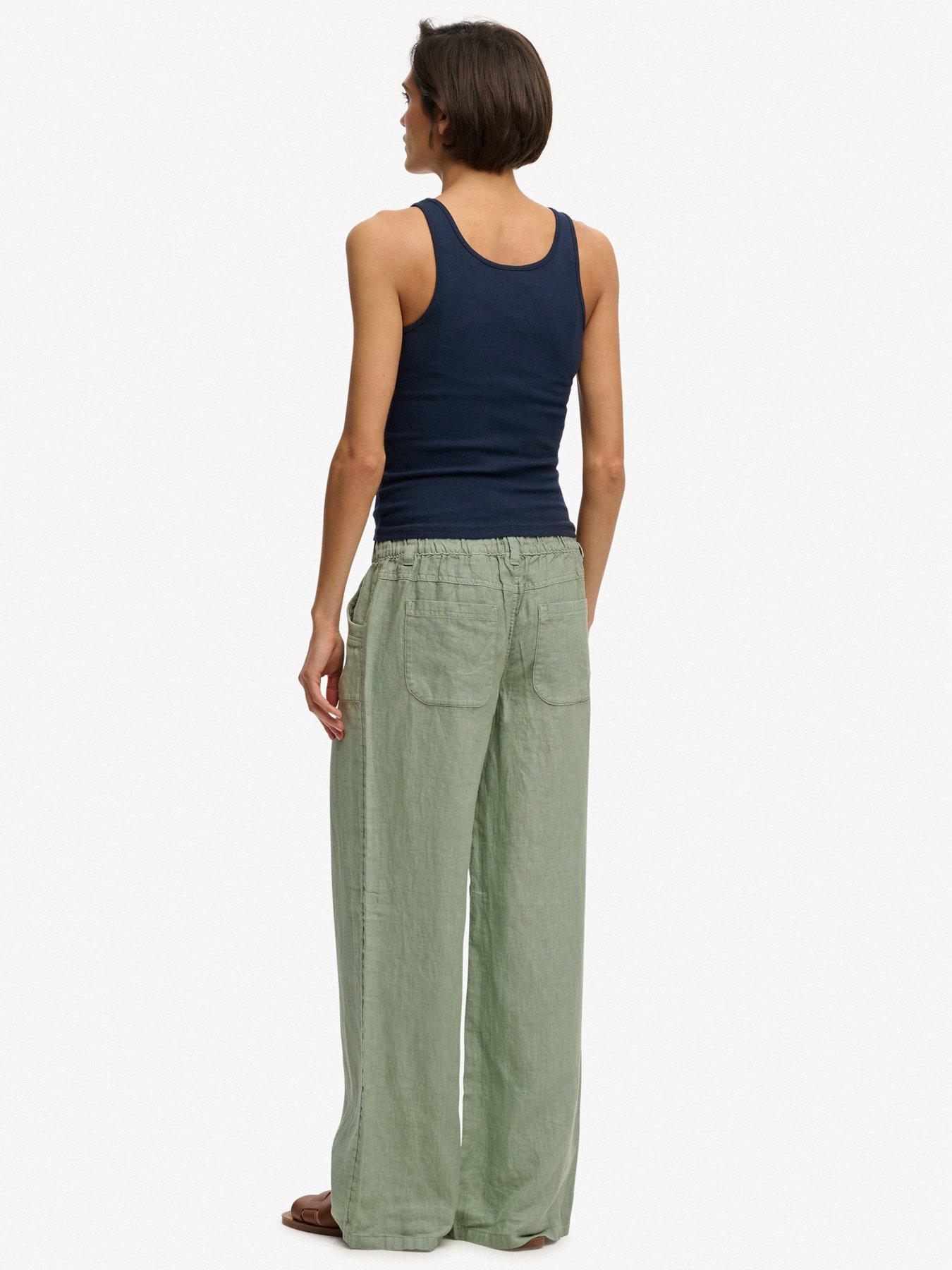 superdry-linen-low-rise-pant-greenoutfit
