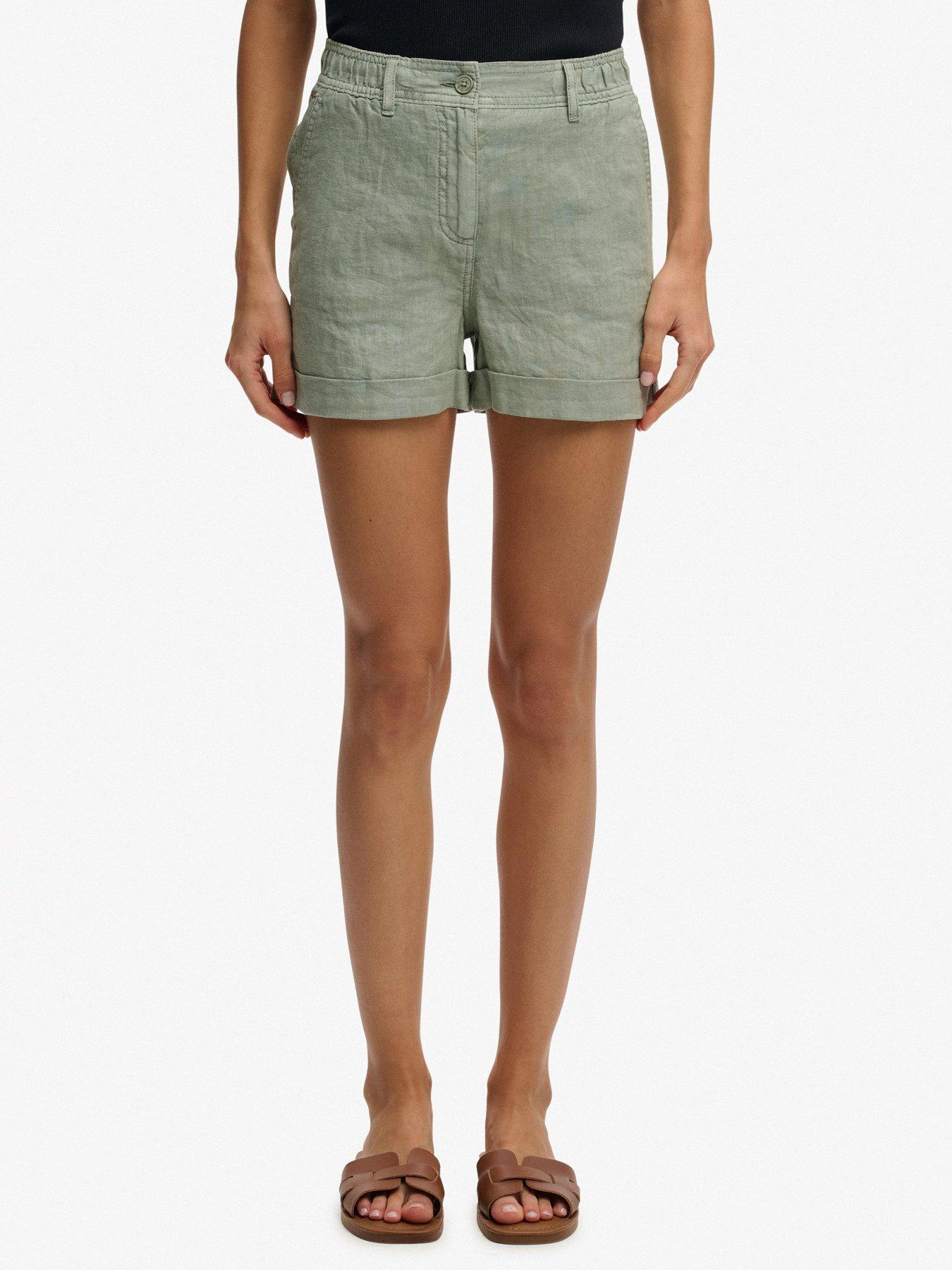 superdry-mid-rise-linen-short-greenfront
