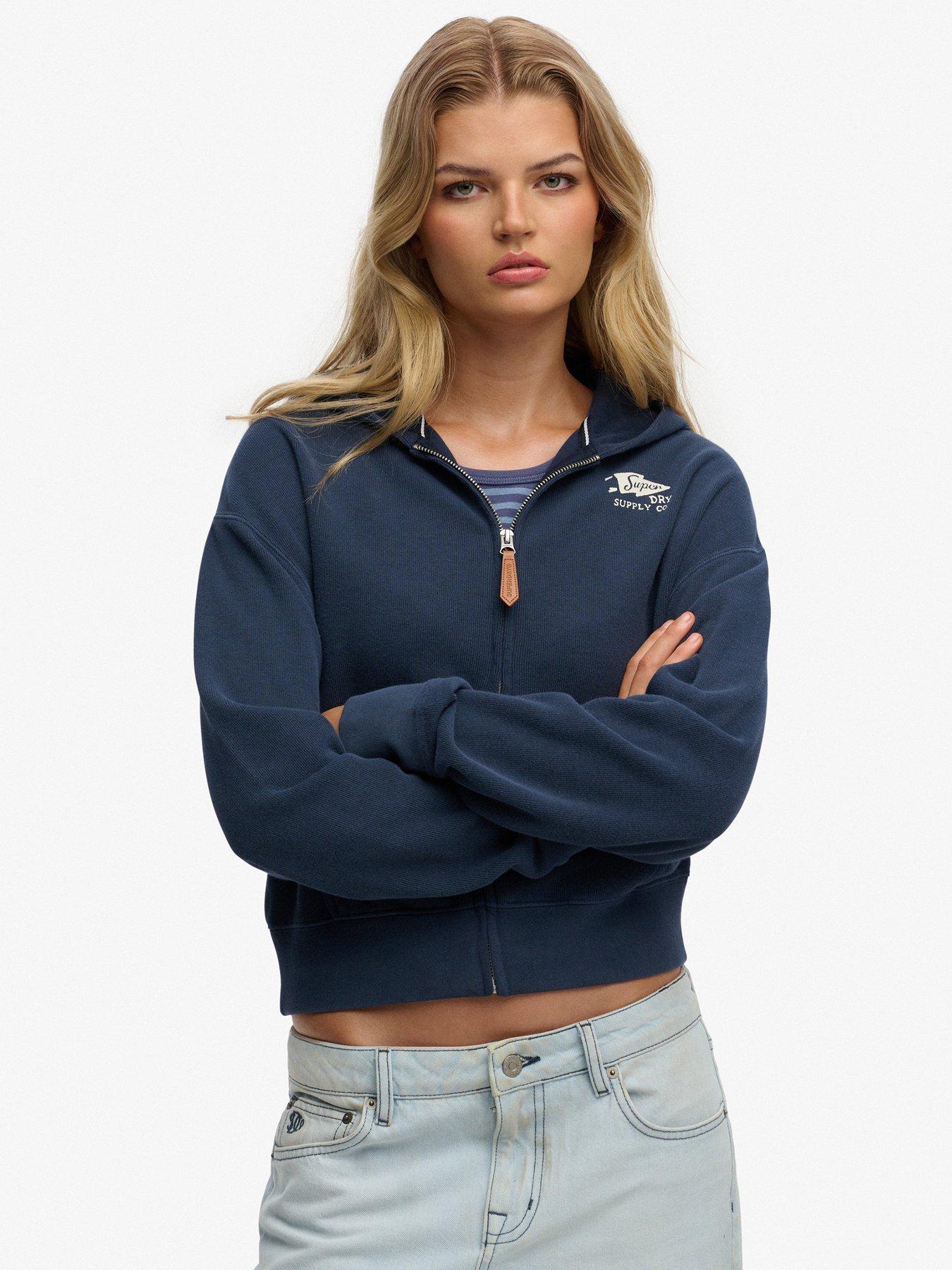 Image 5 of 5 of Superdry Heritage Hamptons Zip Hoodie - Blue