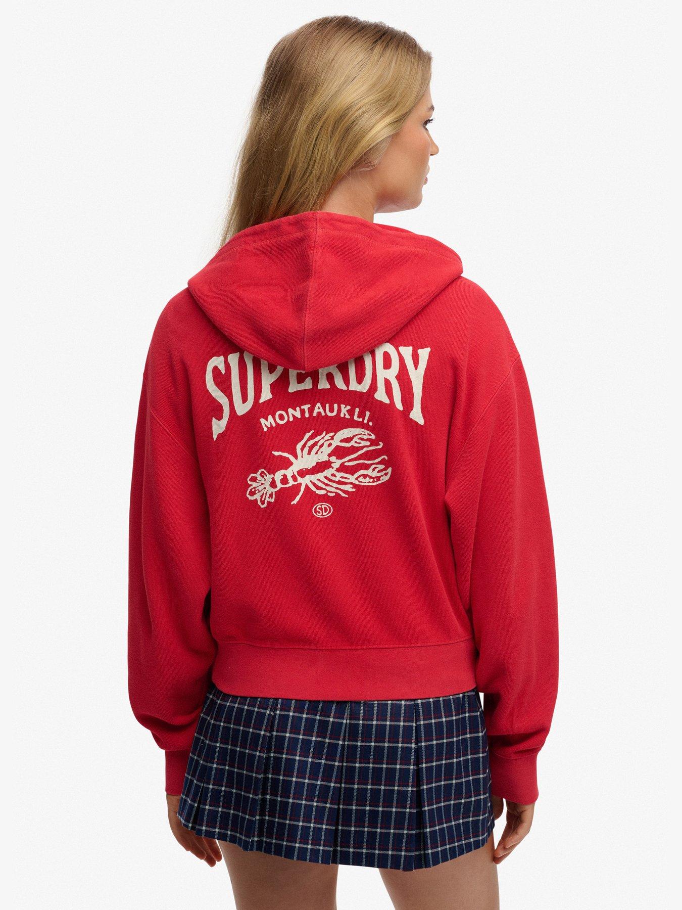 Image 2 of 5 of Superdry Heritage Hamptons Zip Hoodie - Red