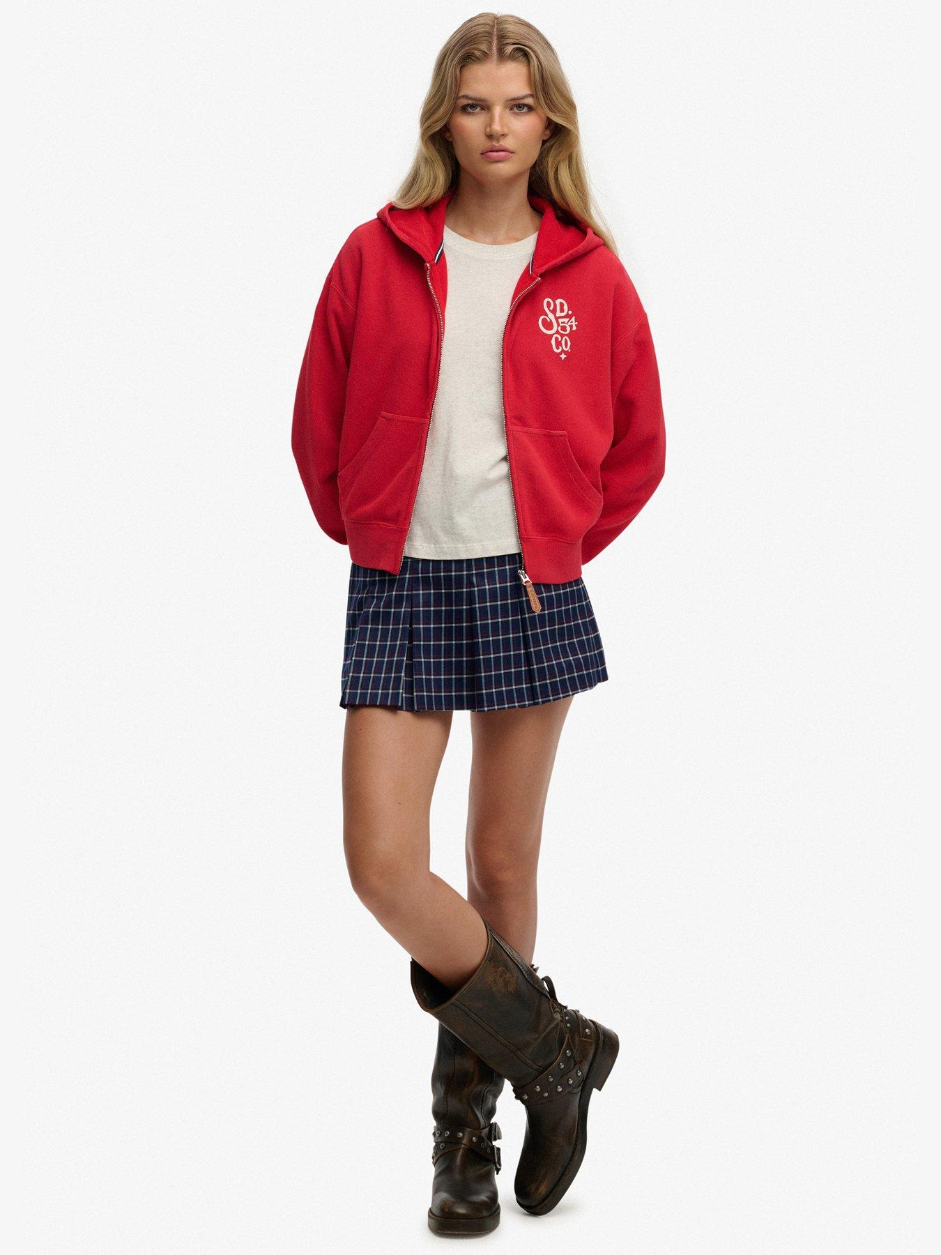 Image 3 of 5 of Superdry Heritage Hamptons Zip Hoodie - Red