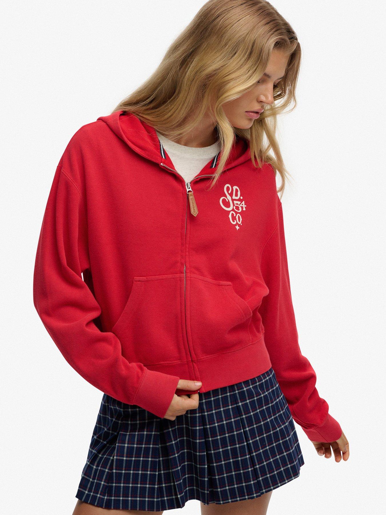Image 5 of 5 of Superdry Heritage Hamptons Zip Hoodie - Red