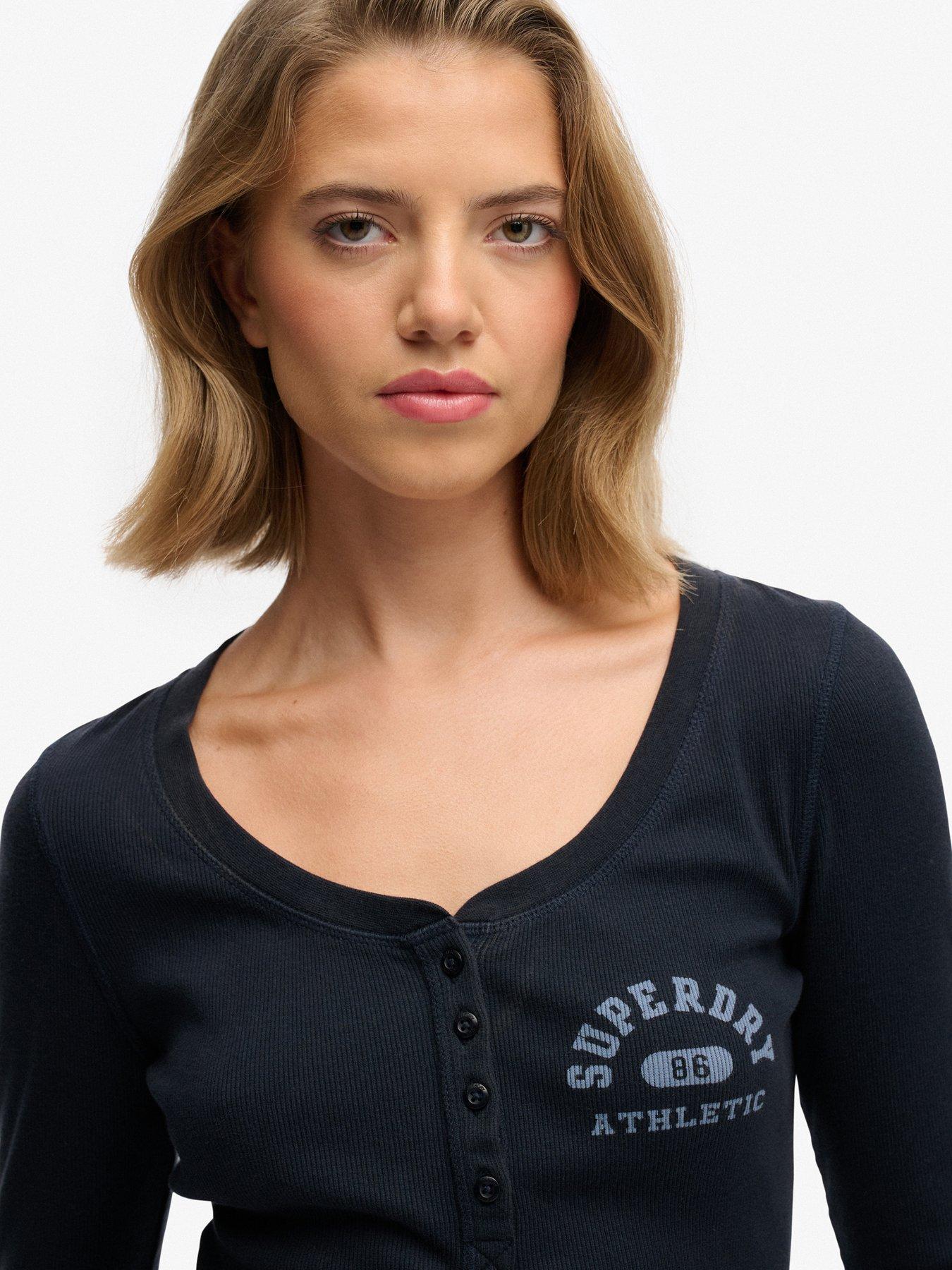 Image 5 of 6 of Superdry Athletic Button Down Long Sleeve Top - Blue